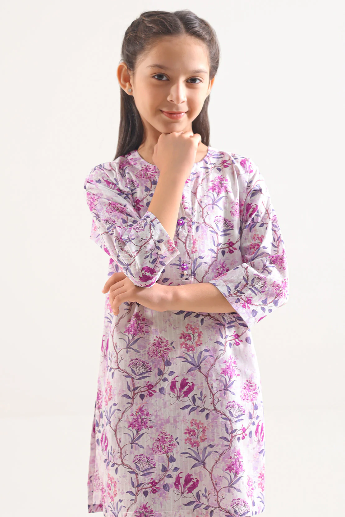 Printed Lawn Stitched 2 Piece (Shirt/Trouser) For Kids - Image 4