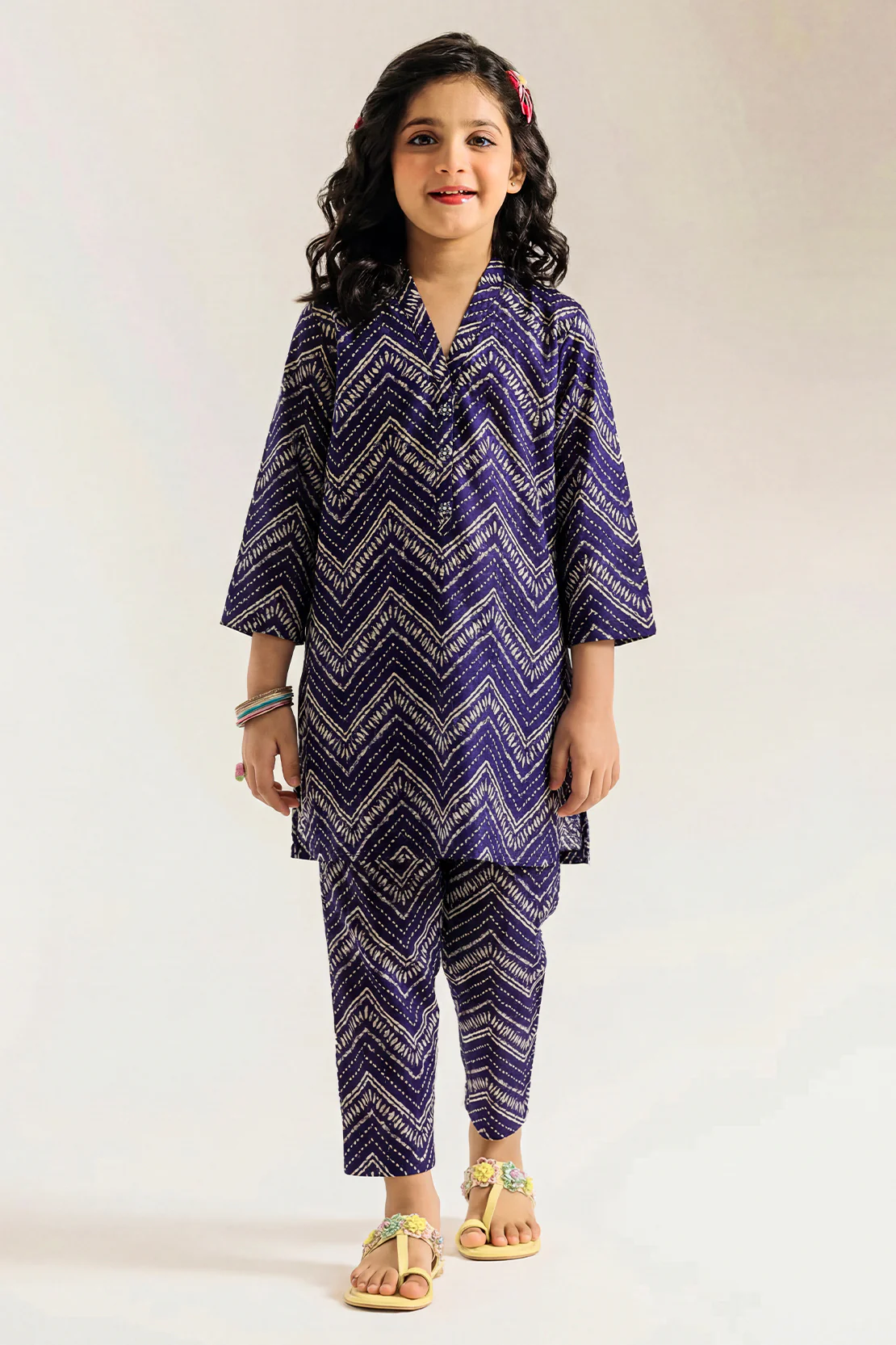 Printed Lawn Stitched 2 Piece (Shirt/Trouser)  For Kids - Image 2