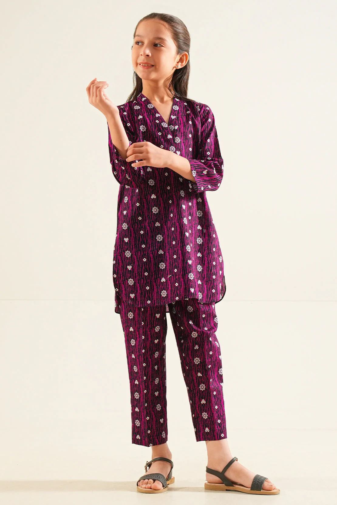 Printed Lawn Stitched 2 Piece (Shirt/Trouser) For Kids - Image 2
