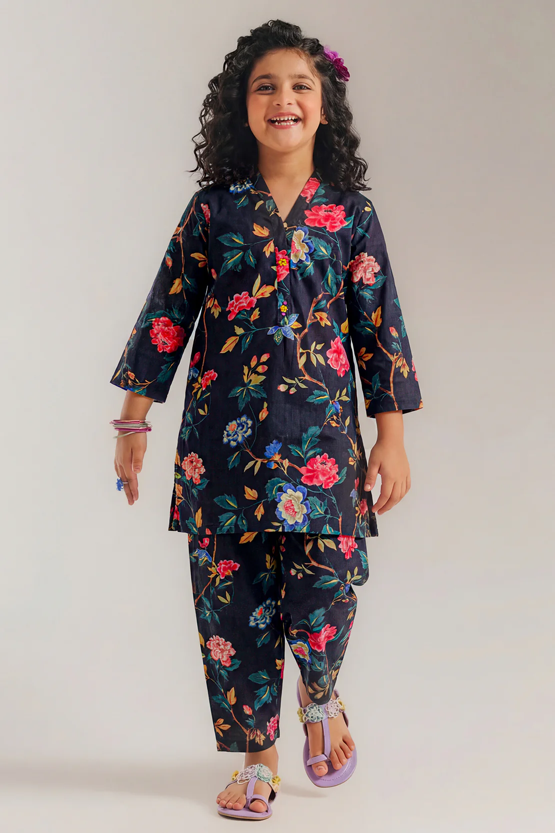 Printed Lawn Stitched 2 Piece (Shirt/Trouser)  For Kids