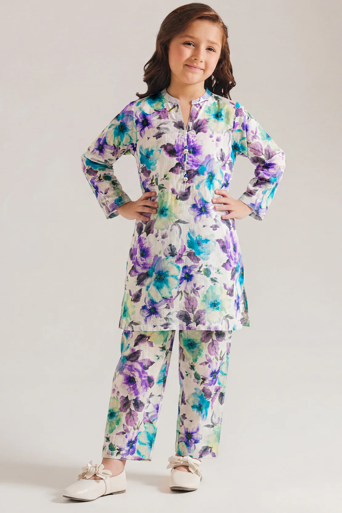 Printed Lawn Stitched 2 Piece (Shirt/Trouser) For Kids