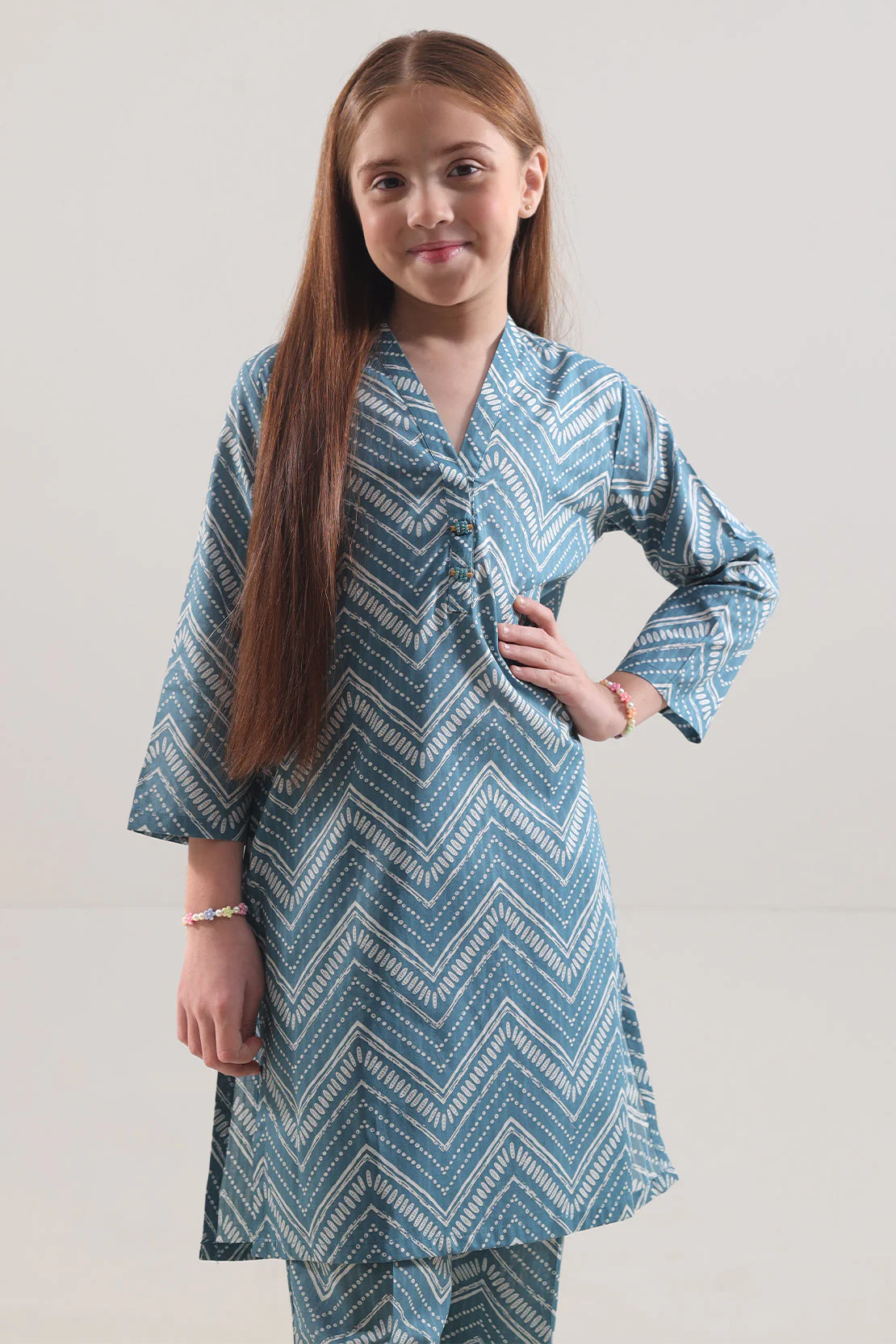 Printed Lawn Stitched 2 Piece (Shirt/Trouser) For Kids - Image 2
