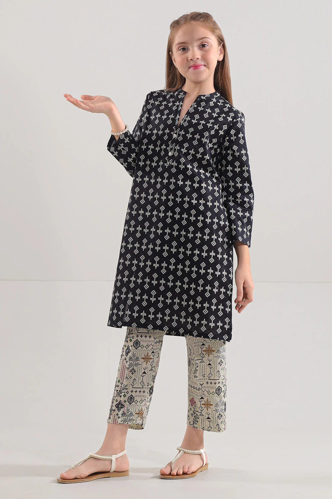 Printed Lawn Stitched 2 Piece (Shirt/Trouser) For Kids - Image 2