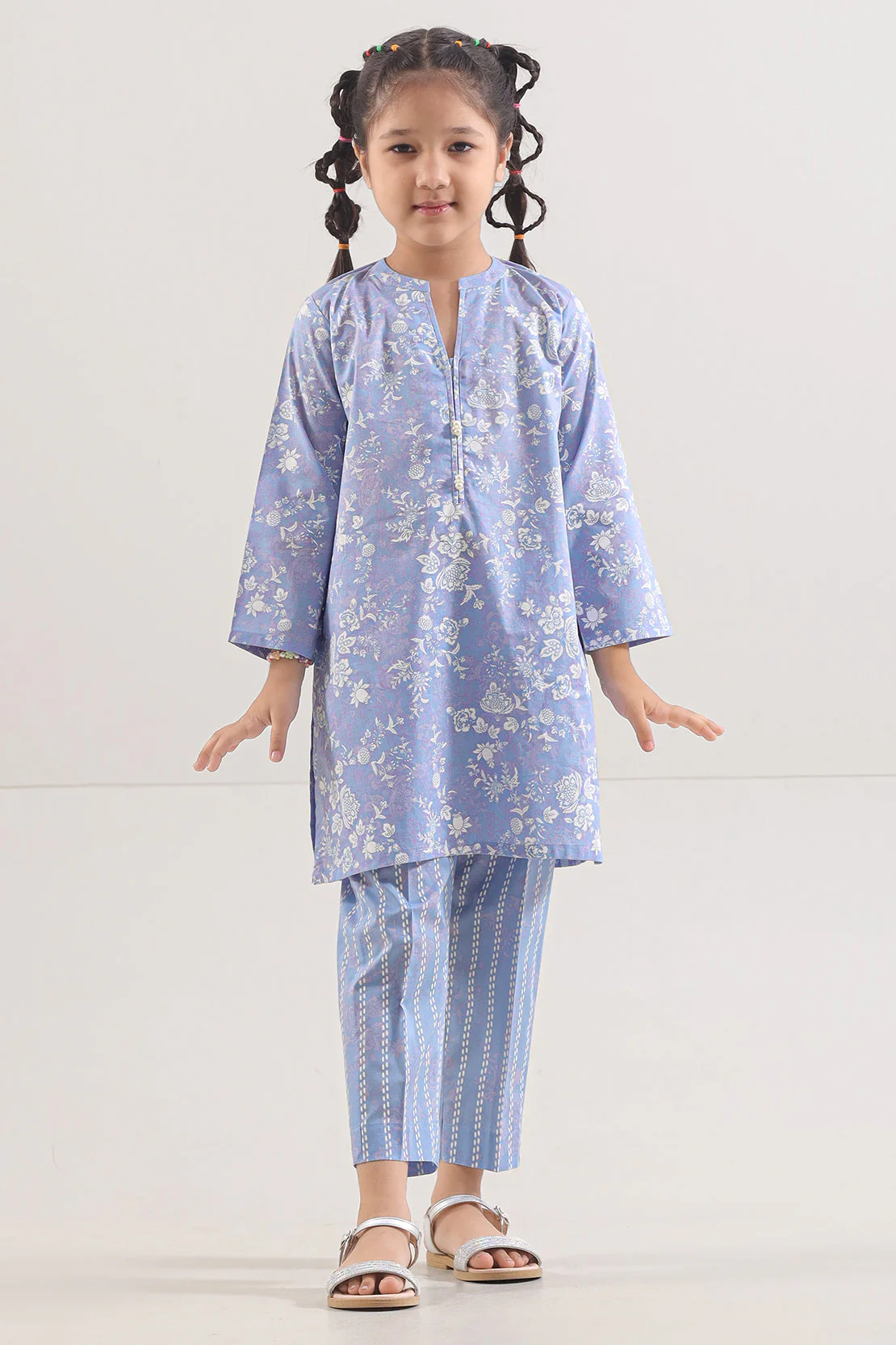 Printed Lawn Stitched 2 Piece (Shirt/Trouser) For Kids