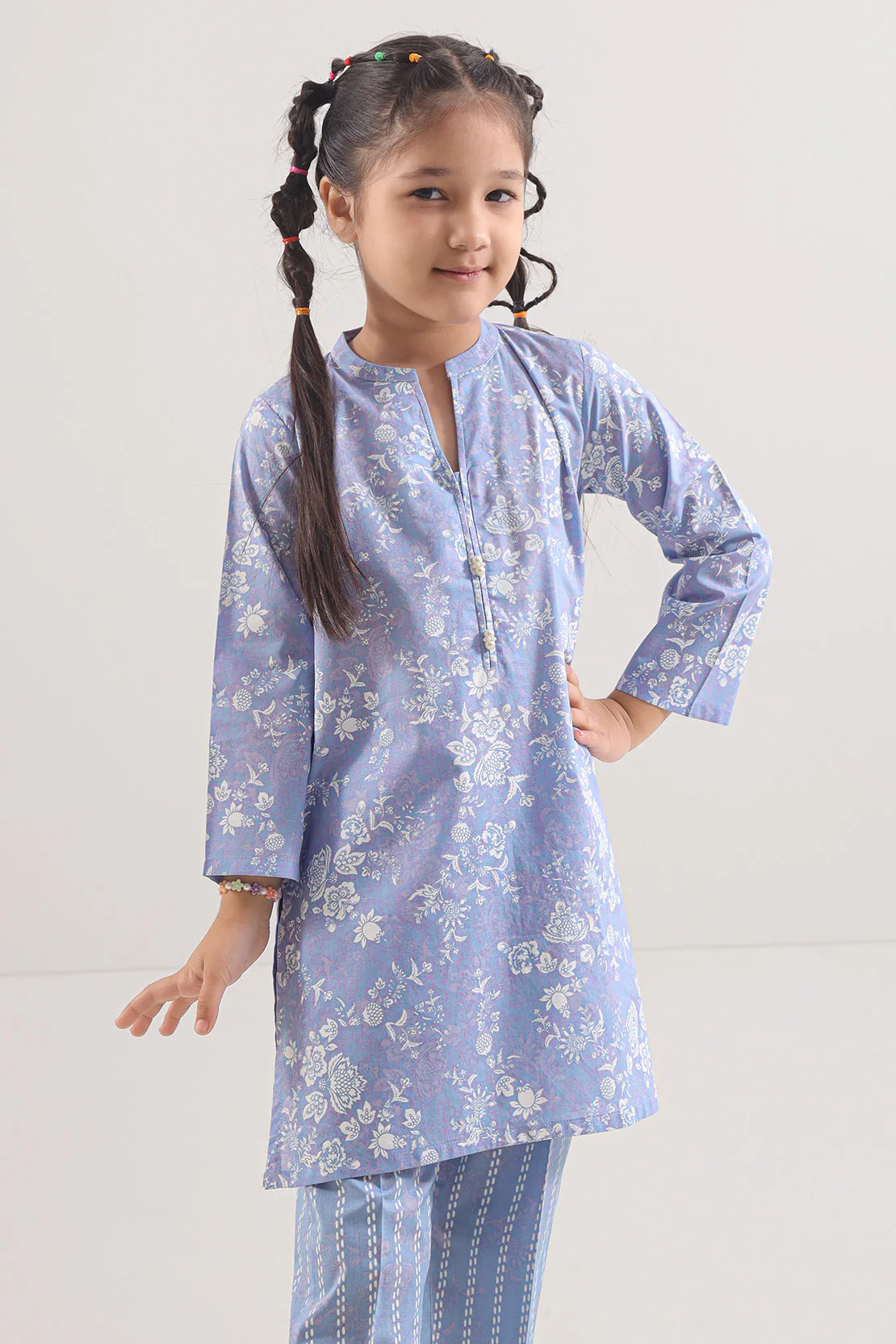 Printed Lawn Stitched 2 Piece (Shirt/Trouser) For Kids - Image 3