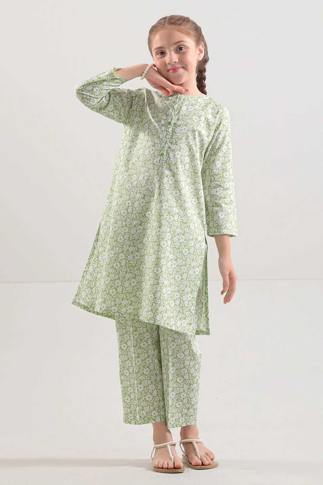 Printed Lawn Stitched 2 Piece (Shirt/Trouser) For Kids - Image 2