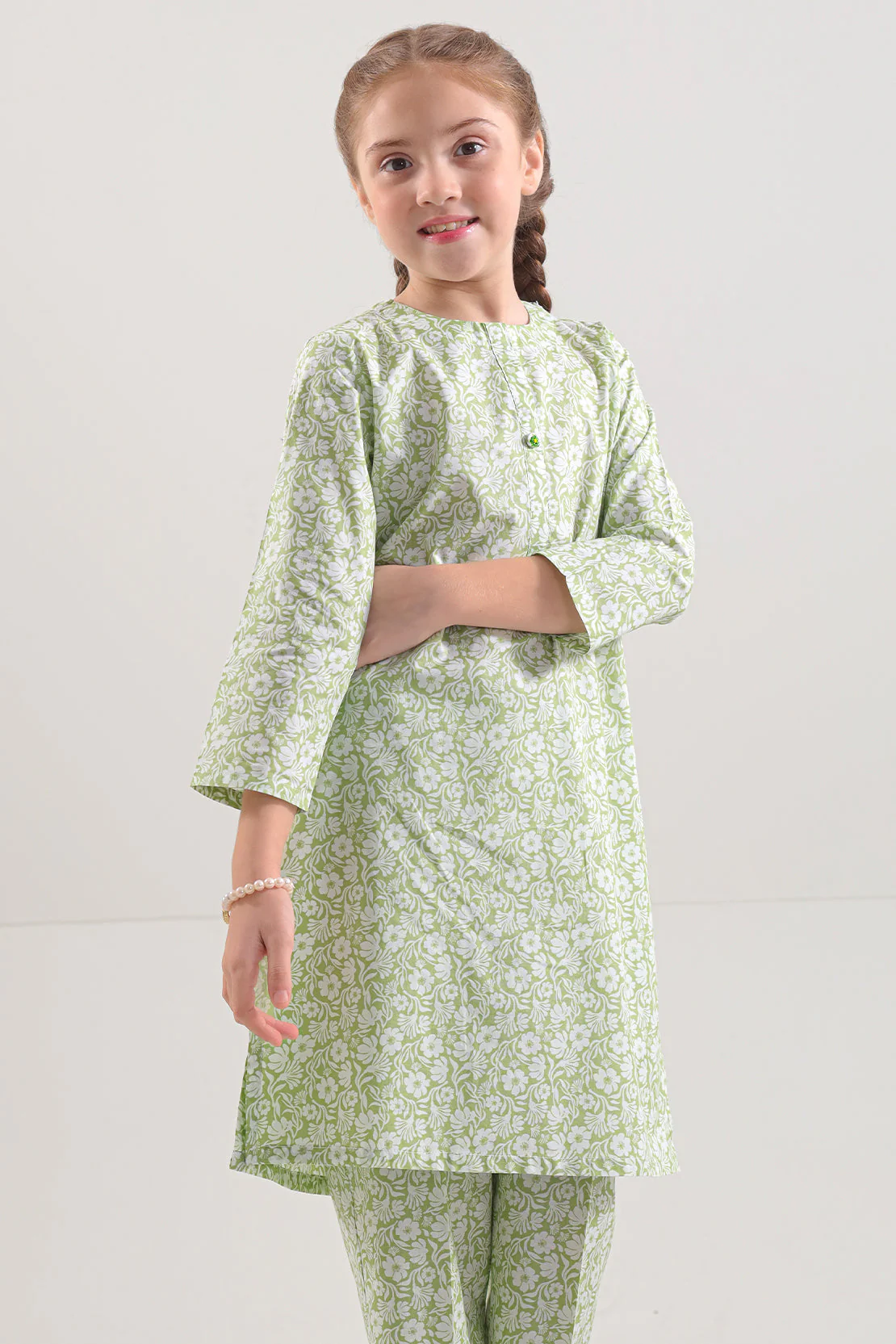 Printed Lawn Stitched 2 Piece (Shirt/Trouser) For Kids - Image 3