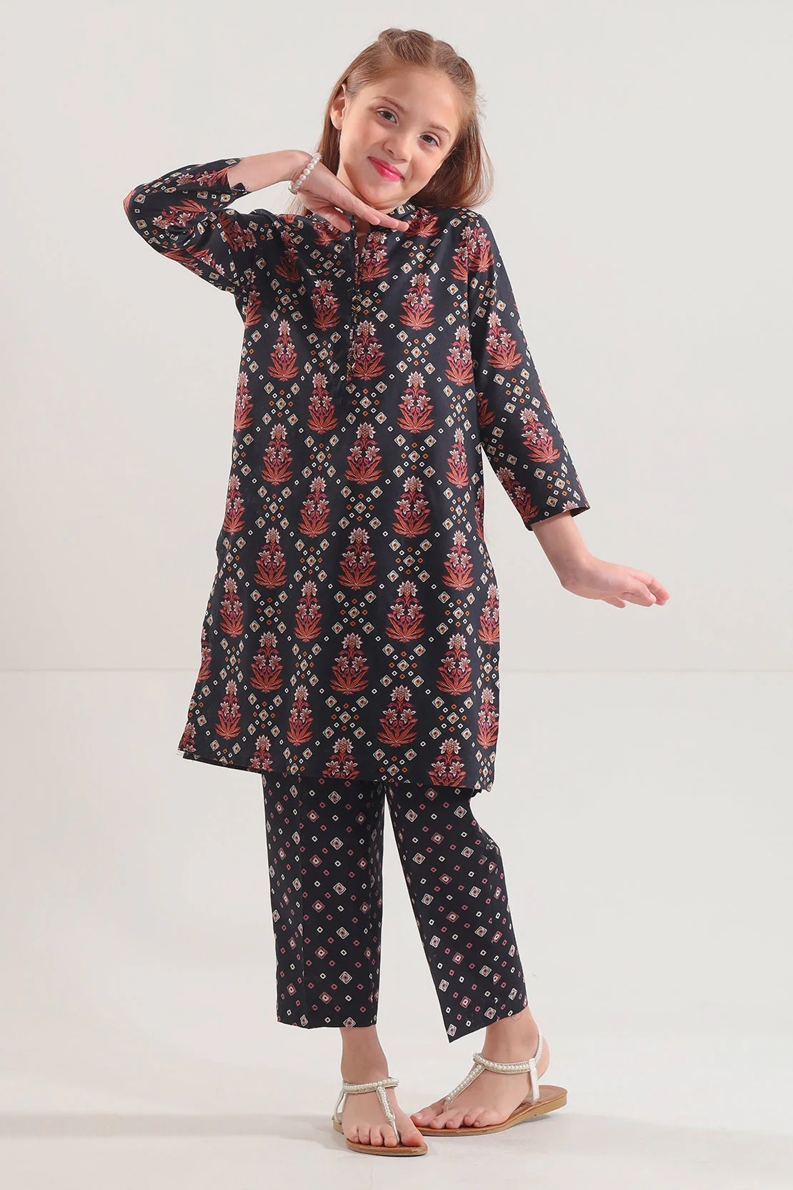 Printed Lawn Stitched 2 Piece (Shirt/Trouser) For Kids - Image 2