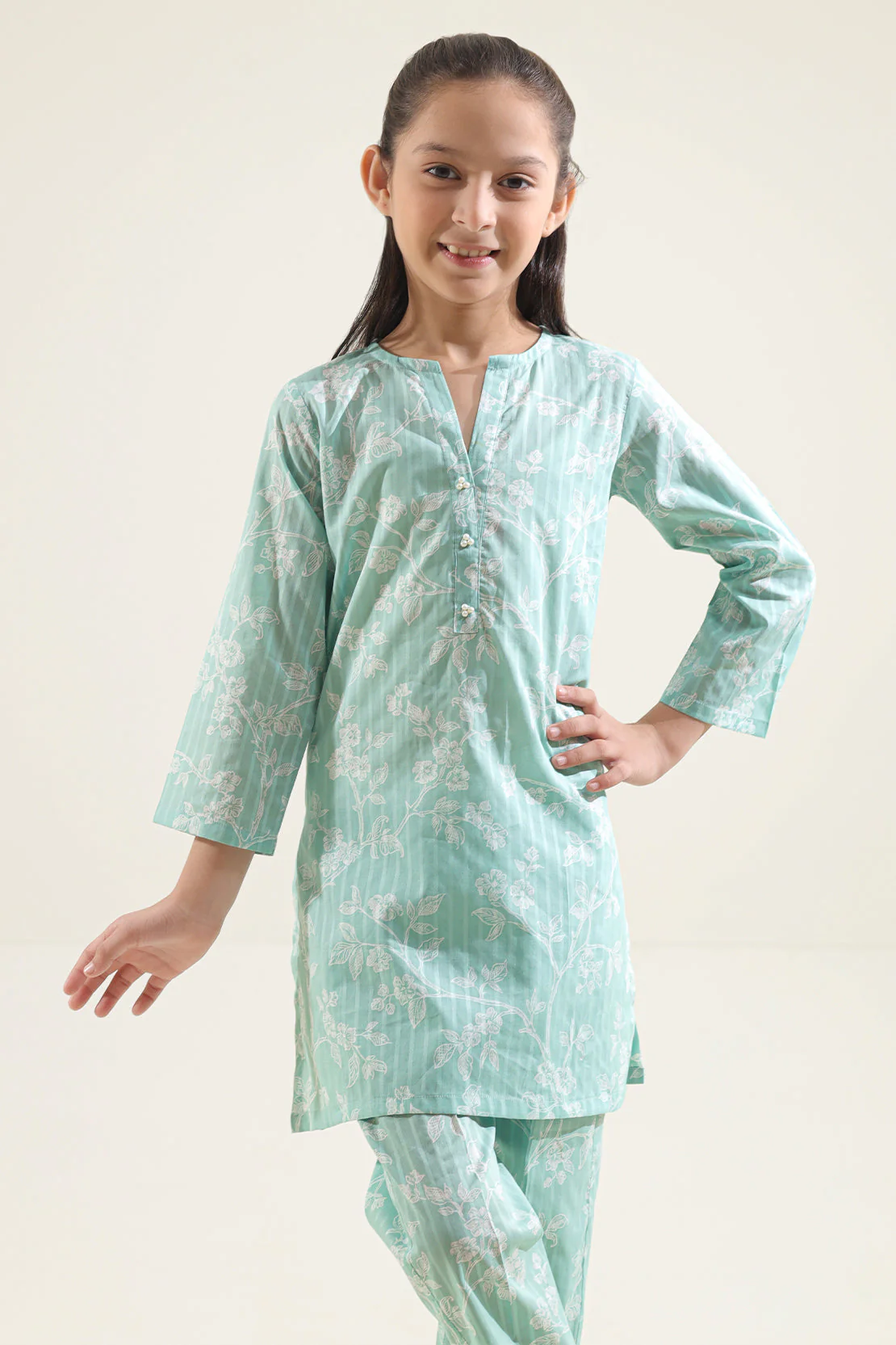 Printed Lawn Stitched 2 Piece (Shirt/Trouser) For Kids - Image 3