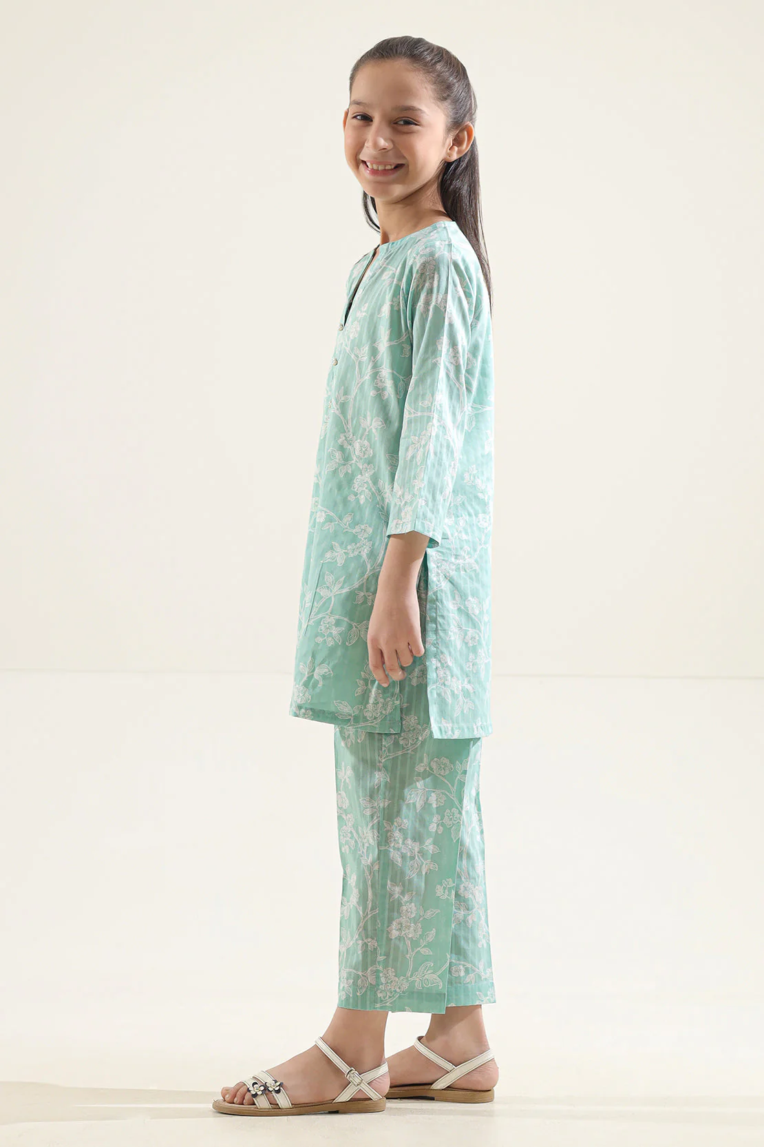 Printed Lawn Stitched 2 Piece (Shirt/Trouser) For Kids - Image 4