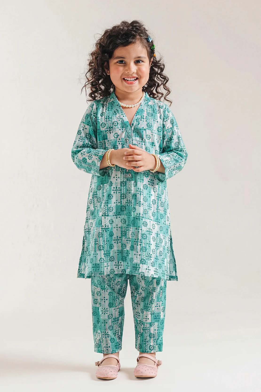 Printed Lawn Stitched 2 Piece (Shirt/Trouser) For Kids - Image 2