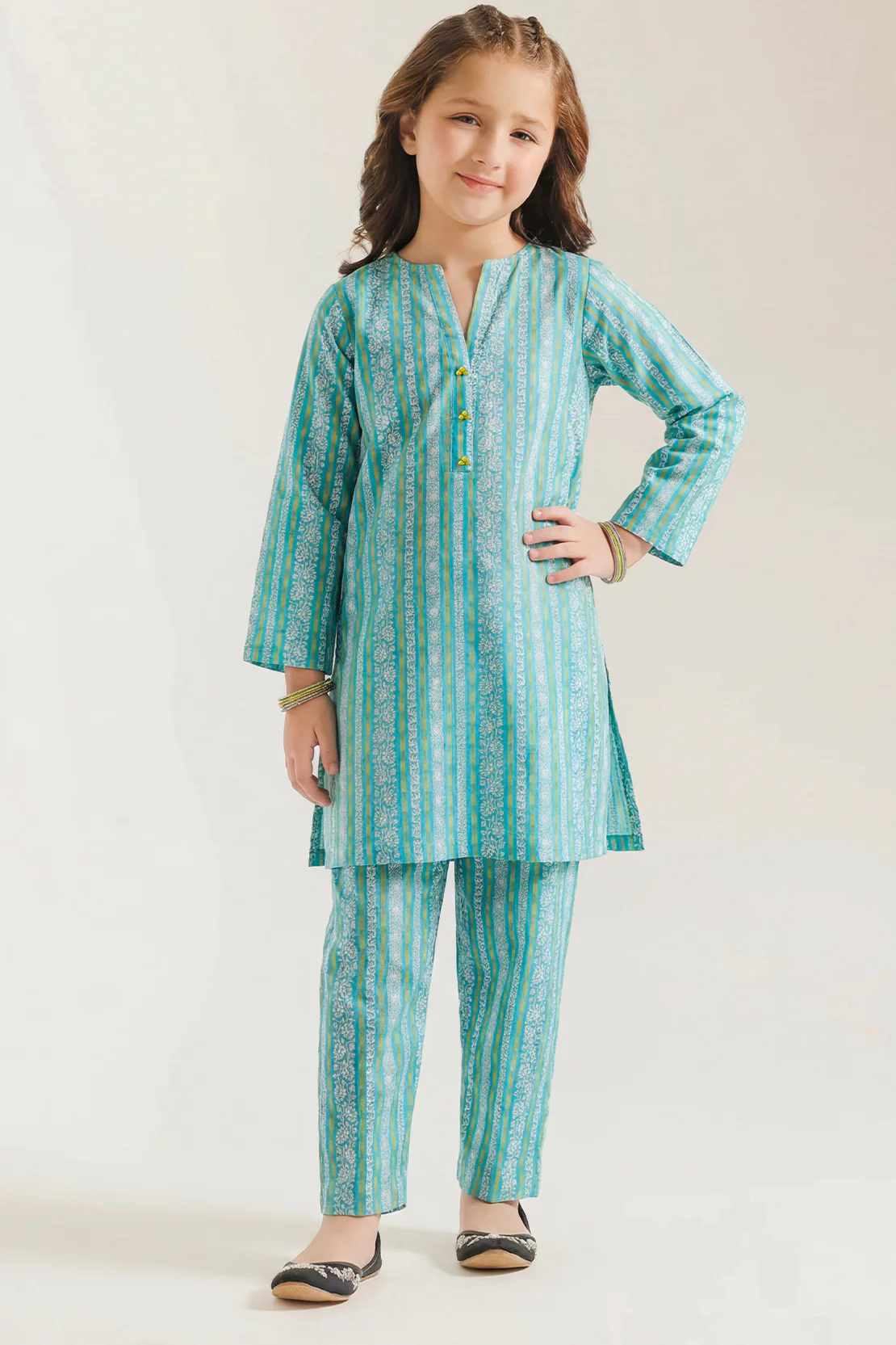 Printed Lawn Stitched 2 Piece (Shirt/Trouser) For Kids