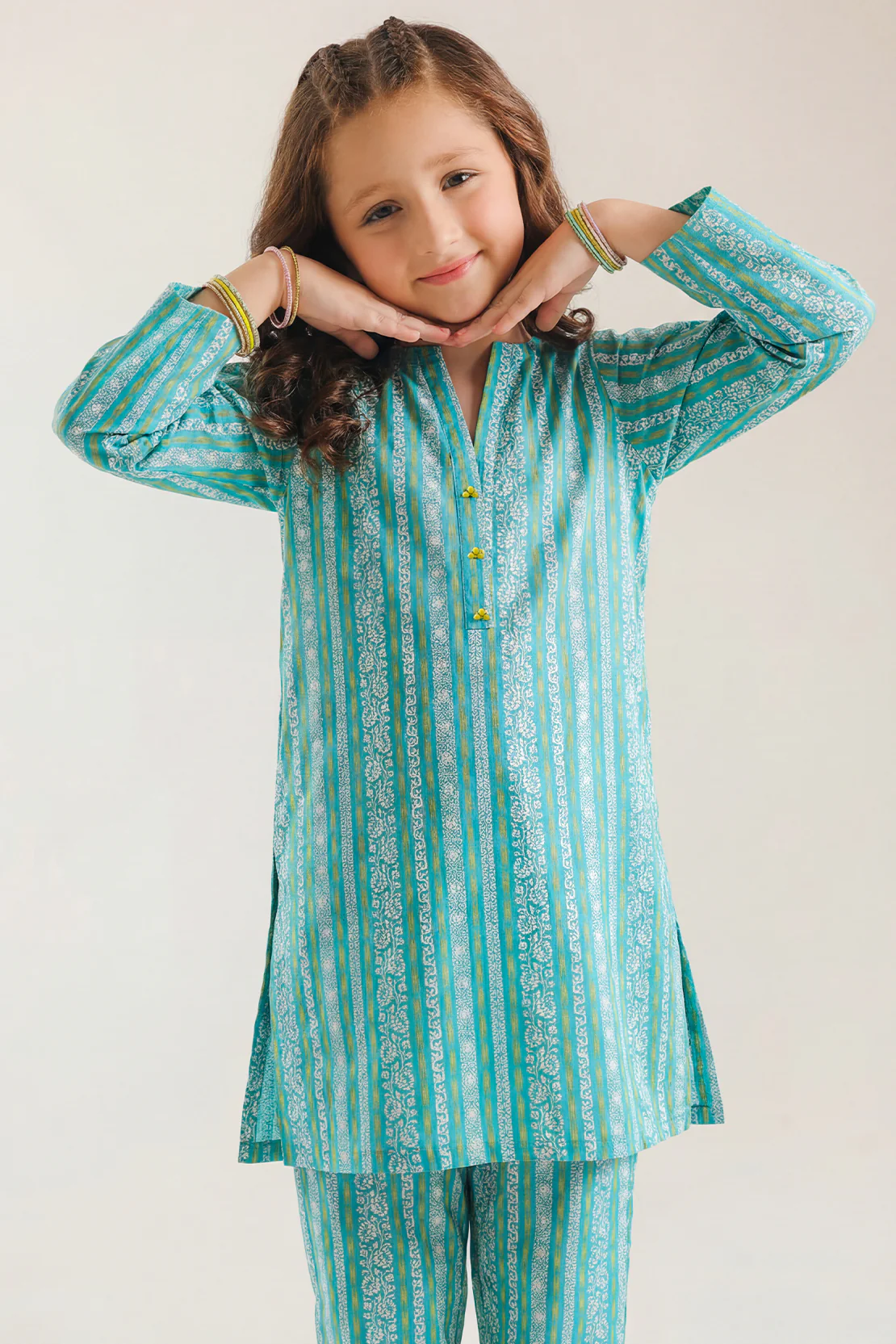 Printed Lawn Stitched 2 Piece (Shirt/Trouser) For Kids - Image 2