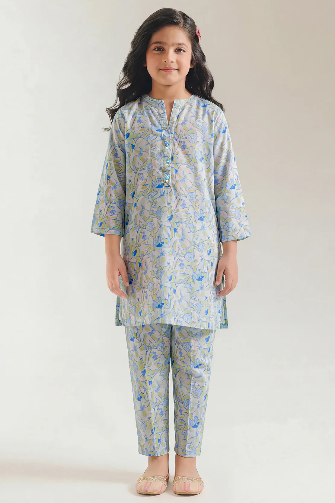 Printed Lawn Stitched 2 Piece (Shirt/Trouser) For Kids
