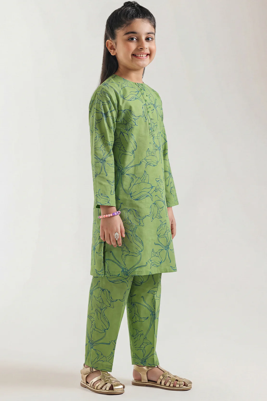 Printed Lawn Stitched 2 Piece (Shirt/Trouser) For Kids
