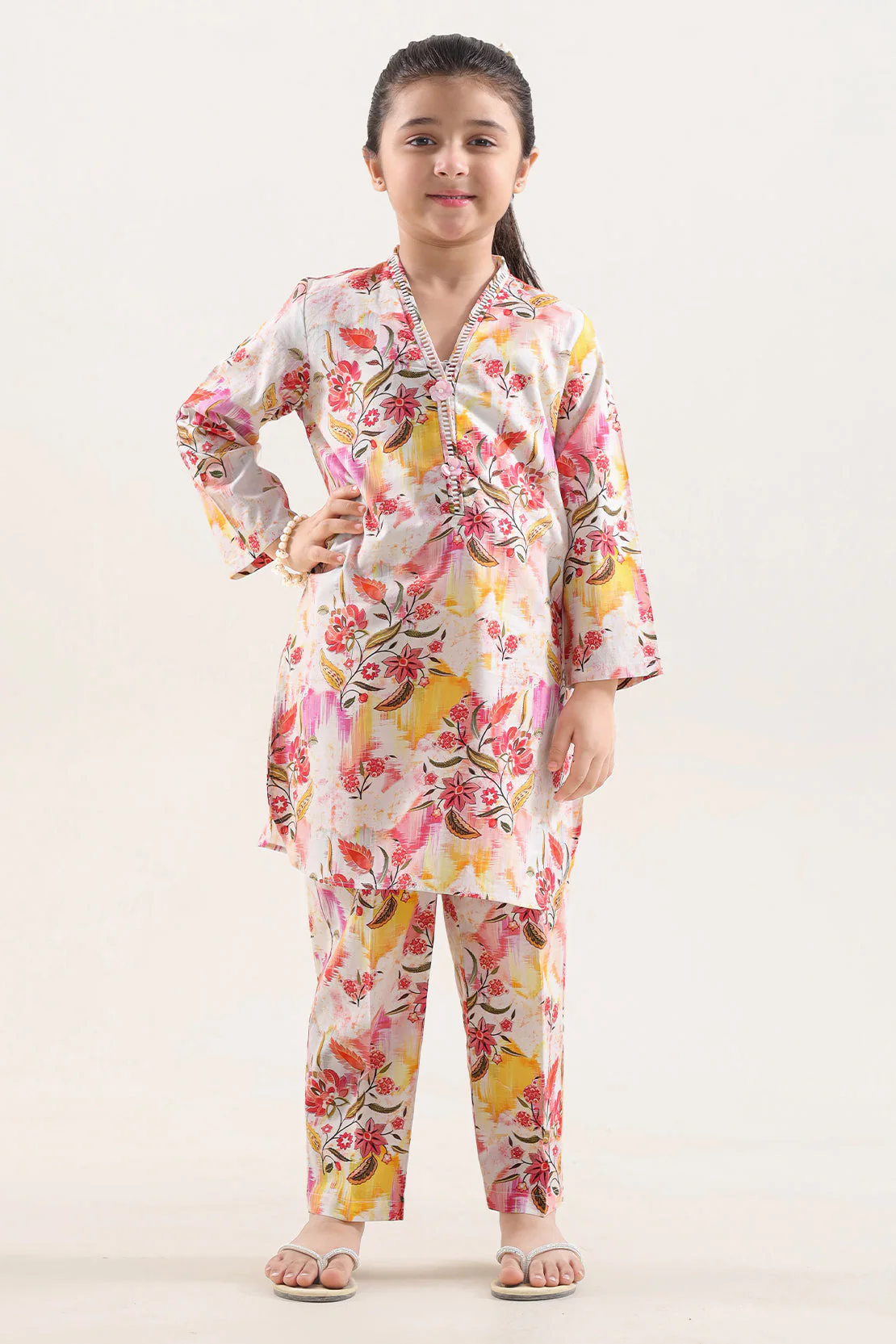 Printed Lawn Stitched 2 Piece (Shirt/Trouser) For Kids