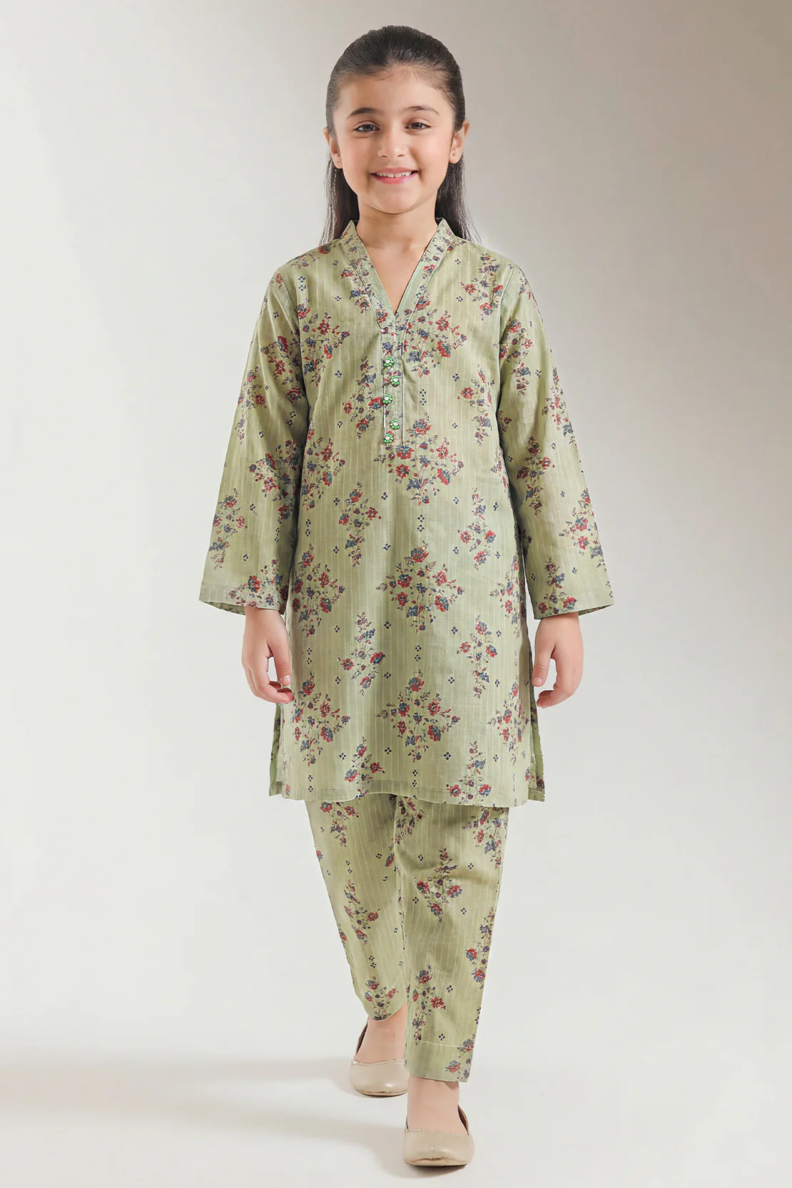 Printed Lawn Stitched 2 Piece (Shirt/Trouser) For Kids - Image 2