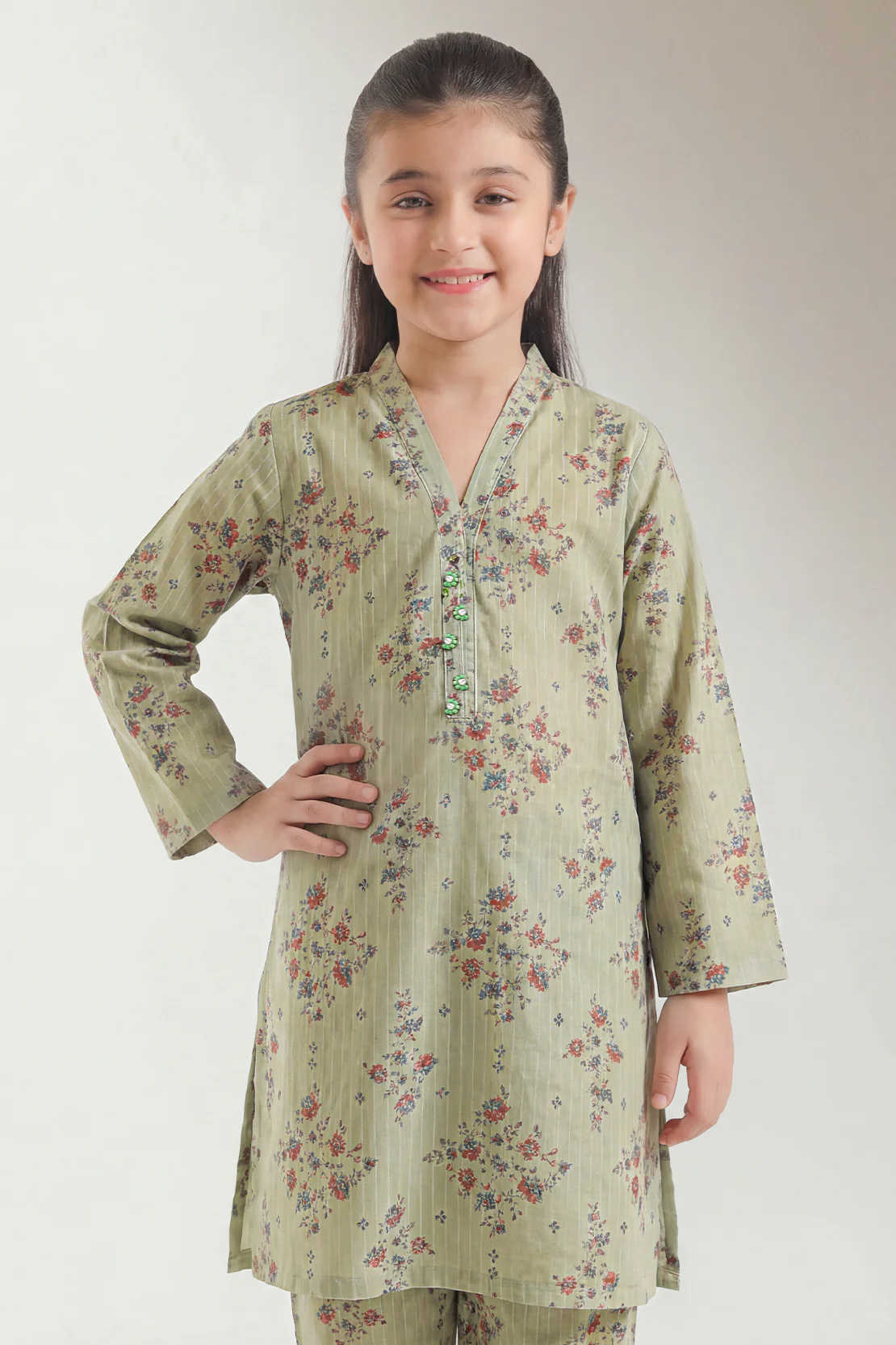 Printed Lawn Stitched 2 Piece (Shirt/Trouser) For Kids - Image 4