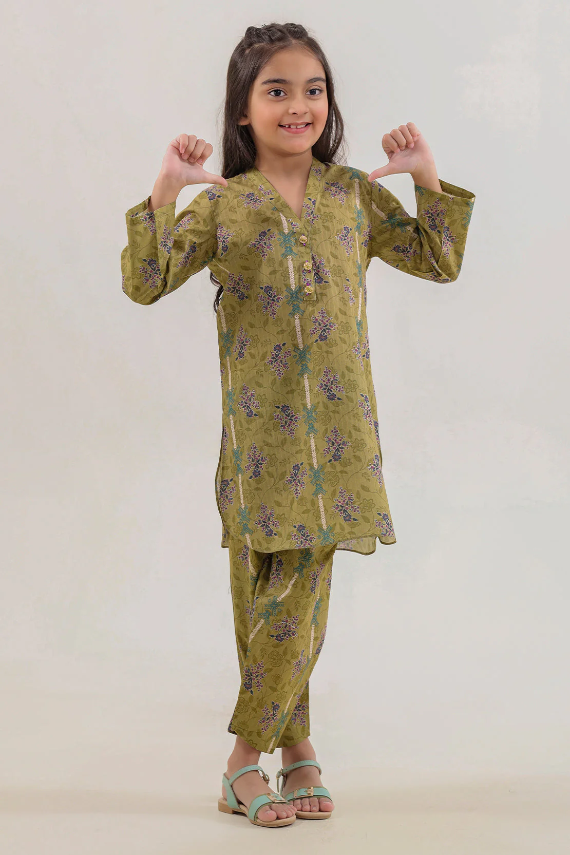 Printed Lawn Stitched 2 Piece (Shirt/Trouser) For Kids