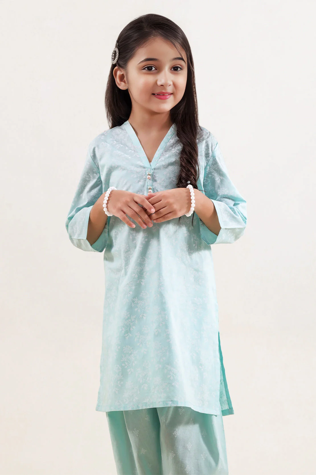 Printed Lawn Stitched 2 Piece (Shirt/Trouser) For Kids - Image 2