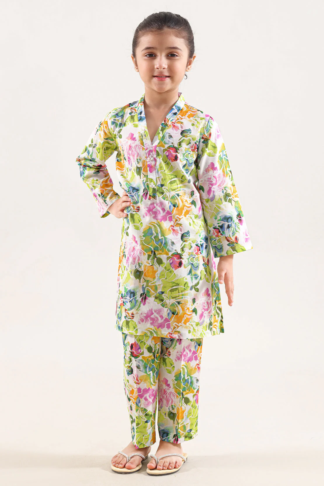Printed Lawn Stitched 2 Piece (Shirt/Trouser) For Kids