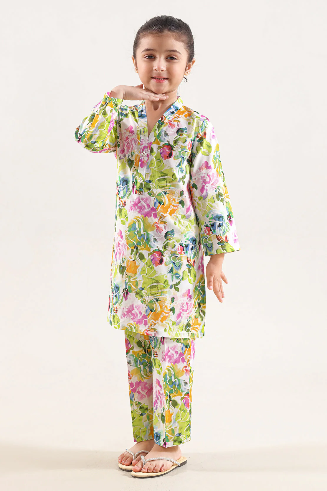 Printed Lawn Stitched 2 Piece (Shirt/Trouser) For Kids - Image 2