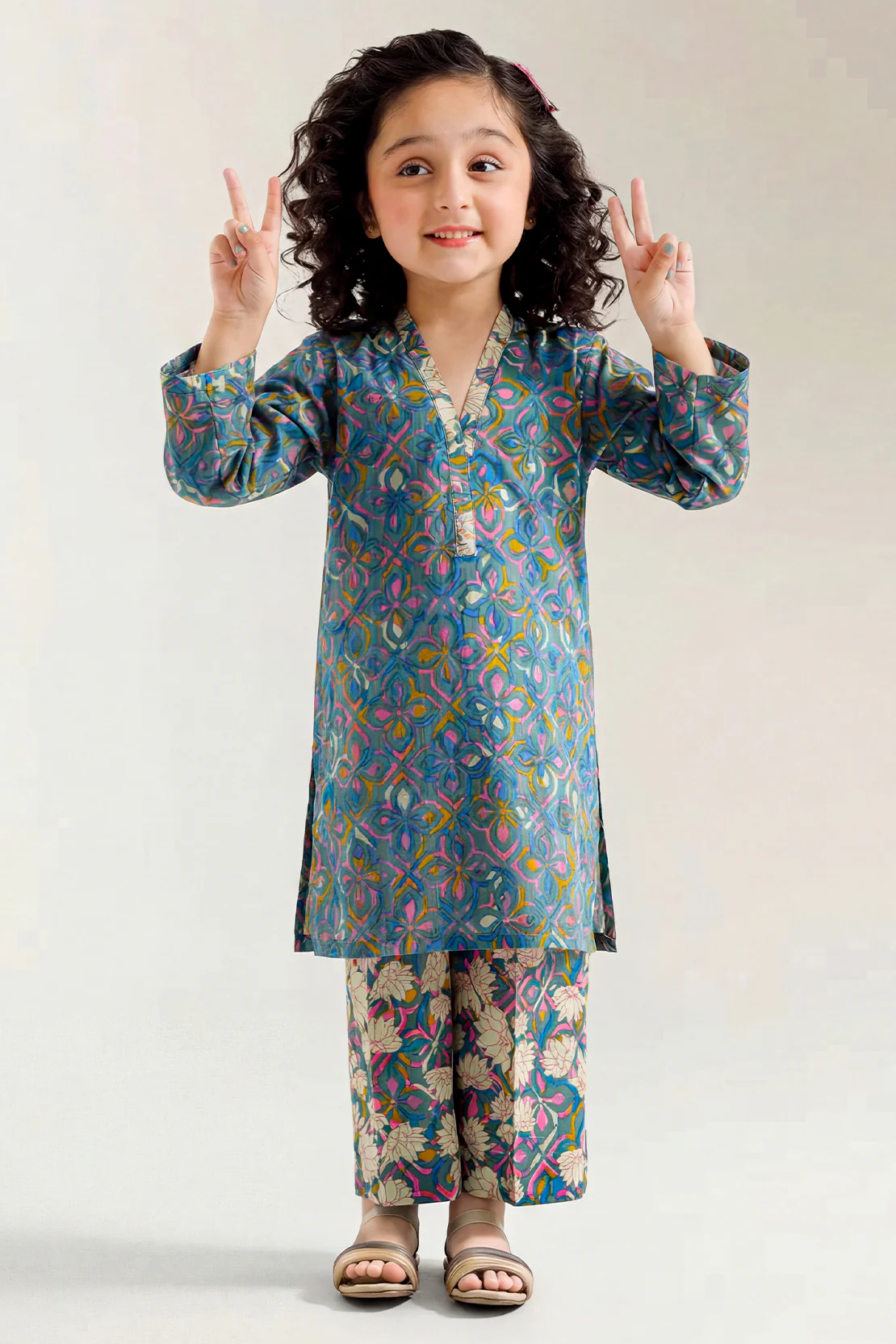 Printed Lawn Stitched 2 Piece (Shirt/Trouser) For Kids
