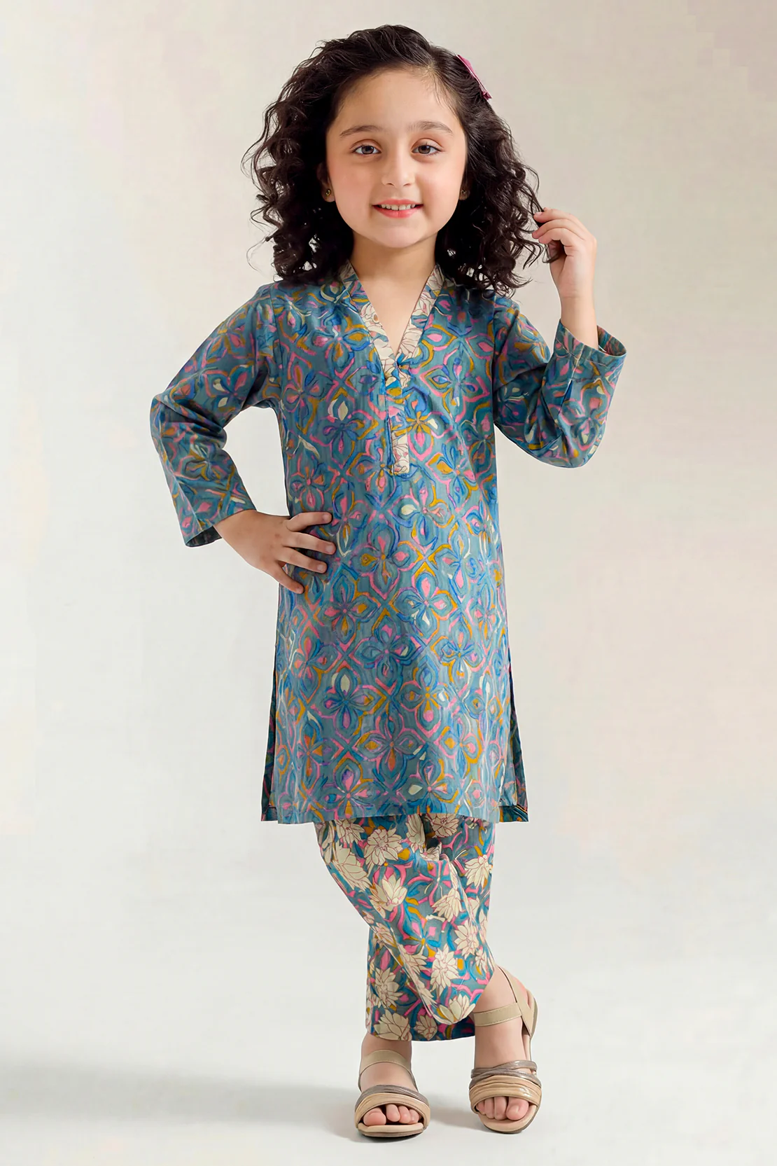 Printed Lawn Stitched 2 Piece (Shirt/Trouser) For Kids - Image 2