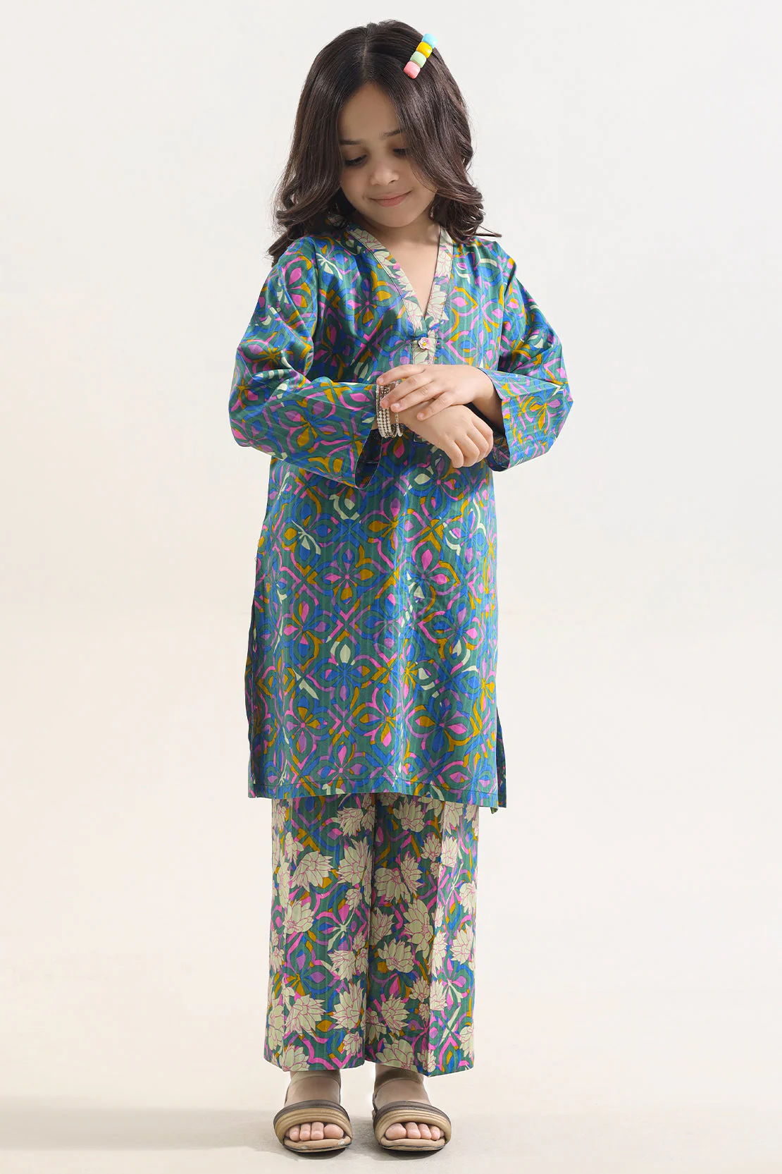 Printed Lawn Stitched 2 Piece (Shirt/Trouser) For Kids - Image 3