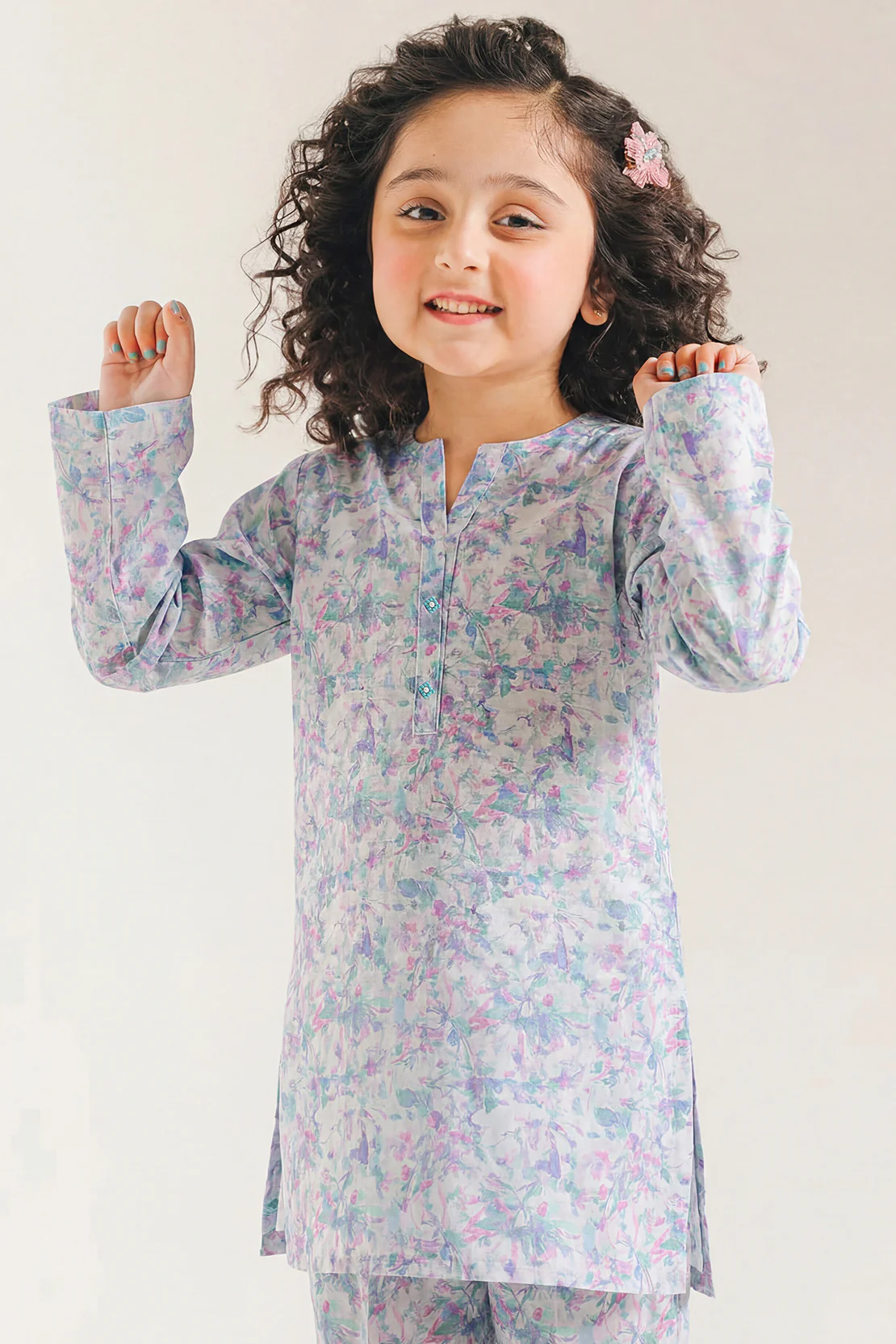 Printed Lawn Stitched 2 Piece (Shirt/Trouser) For Kids - Image 2