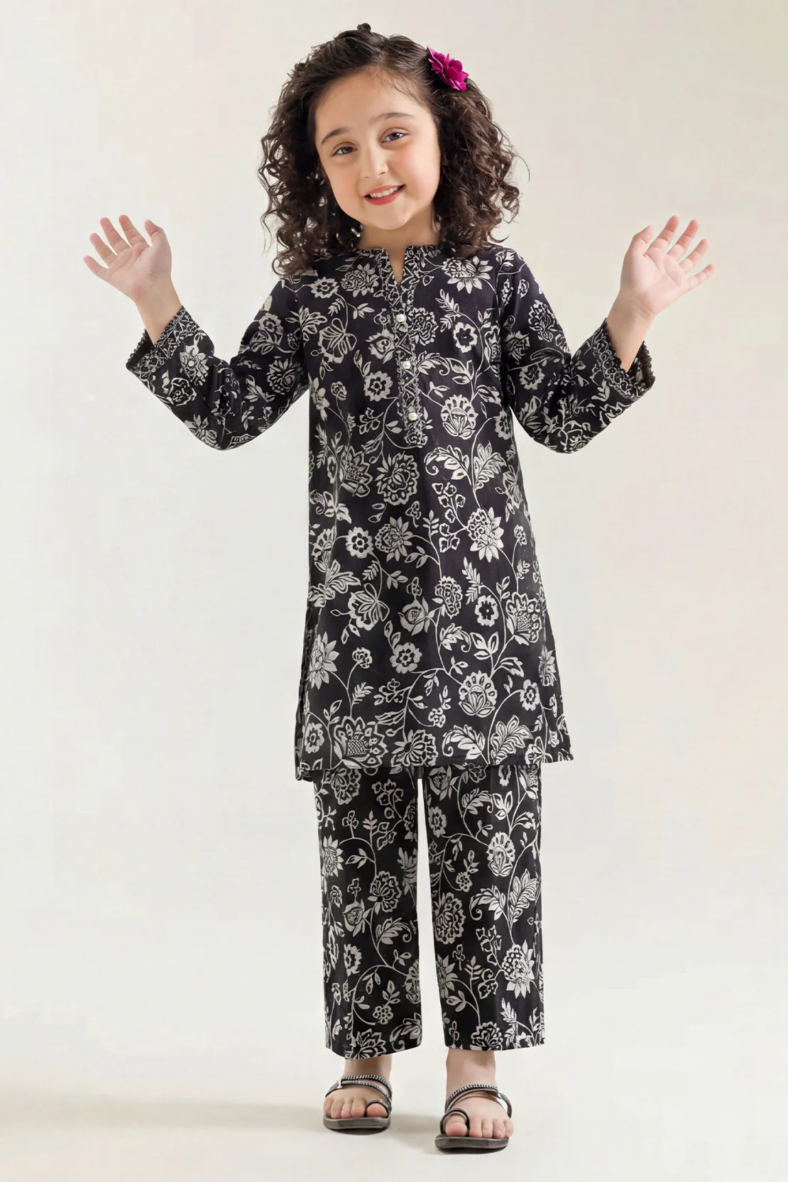 Printed Lawn Stitched 2 Piece (Shirt/Trouser) For Kids - Image 2