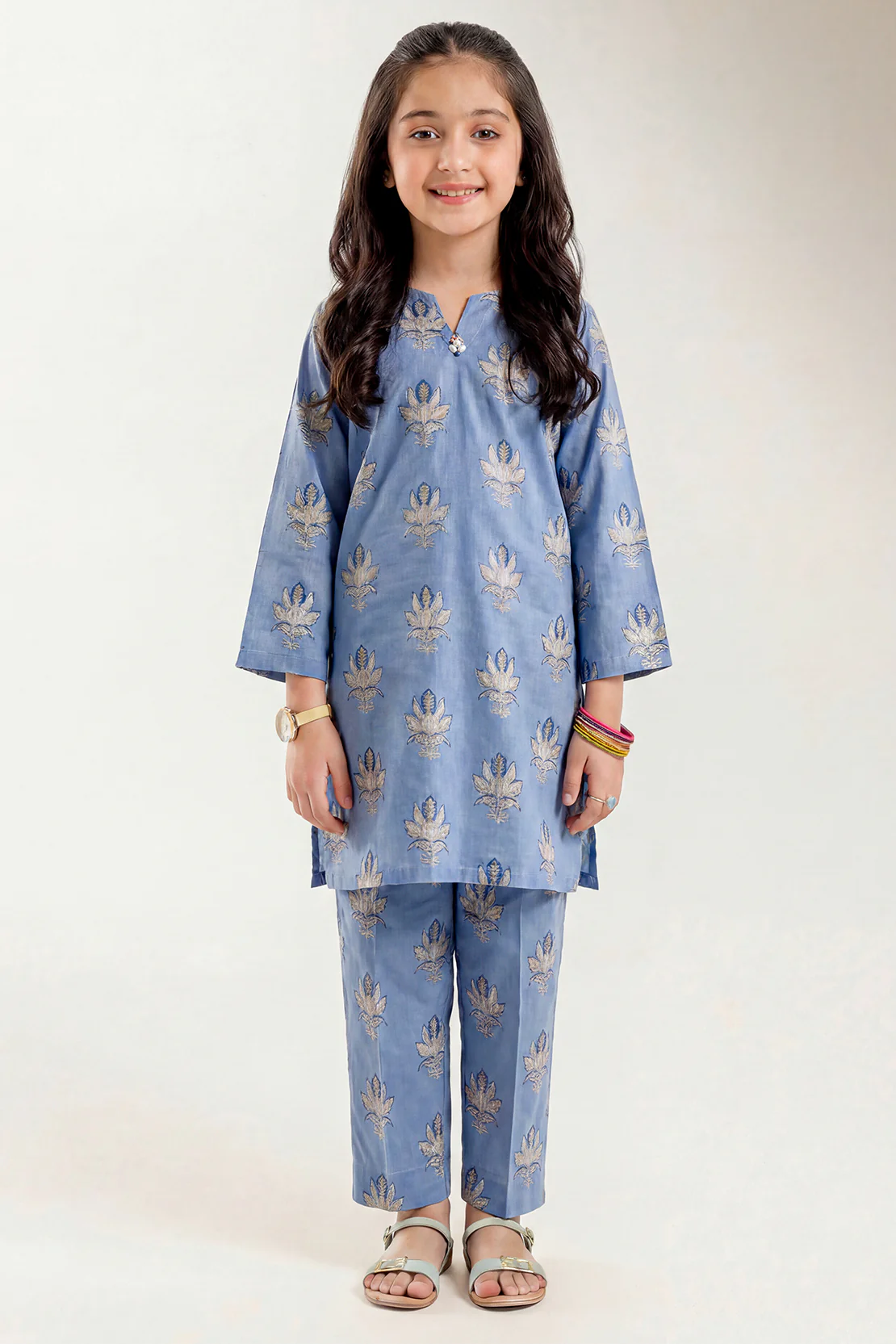 Printed Lawn Stitched 2 Piece (Shirt/Trouser) For Kids