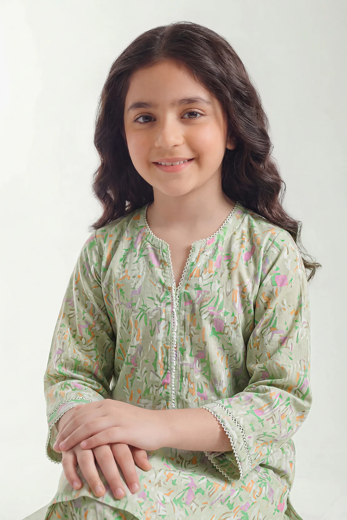 Printed Lawn Stitched 2 Piece (Shirt/Trouser) For Kids - Image 2