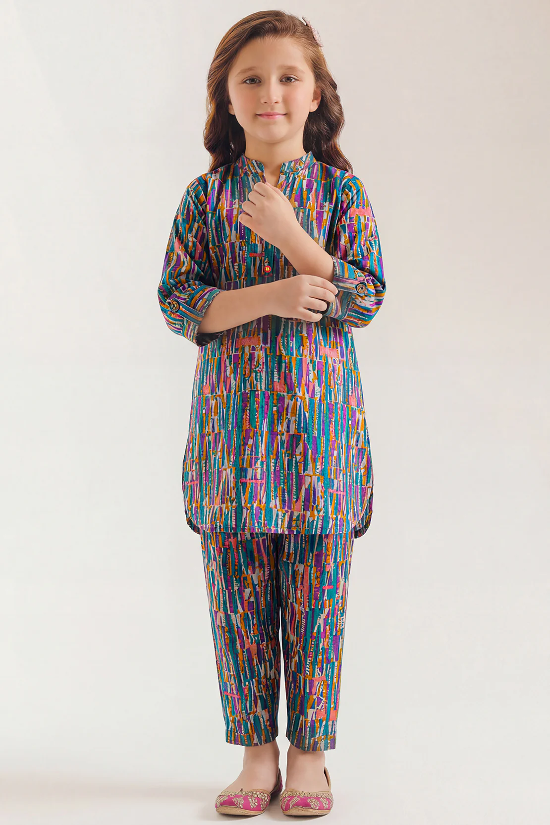 Printed Lawn Stitched 2 Piece (Shirt/Trouser) For Kids - Image 2