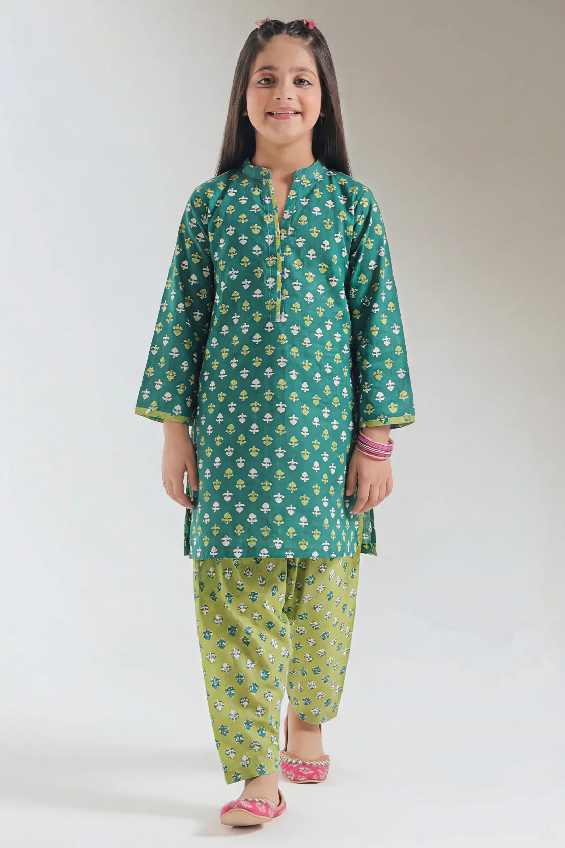 Printed Lawn Stitched 2 Piece (Shirt/Trouser) For Kids - Image 2