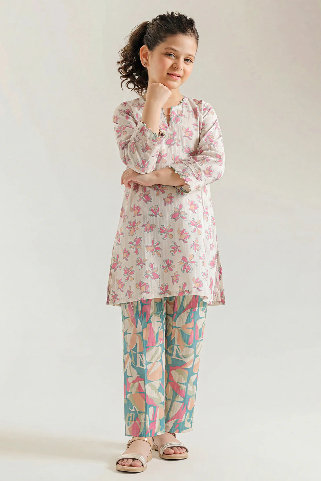 Printed Lawn Stitched 2 Piece (Shirt/Trouser) For Kids