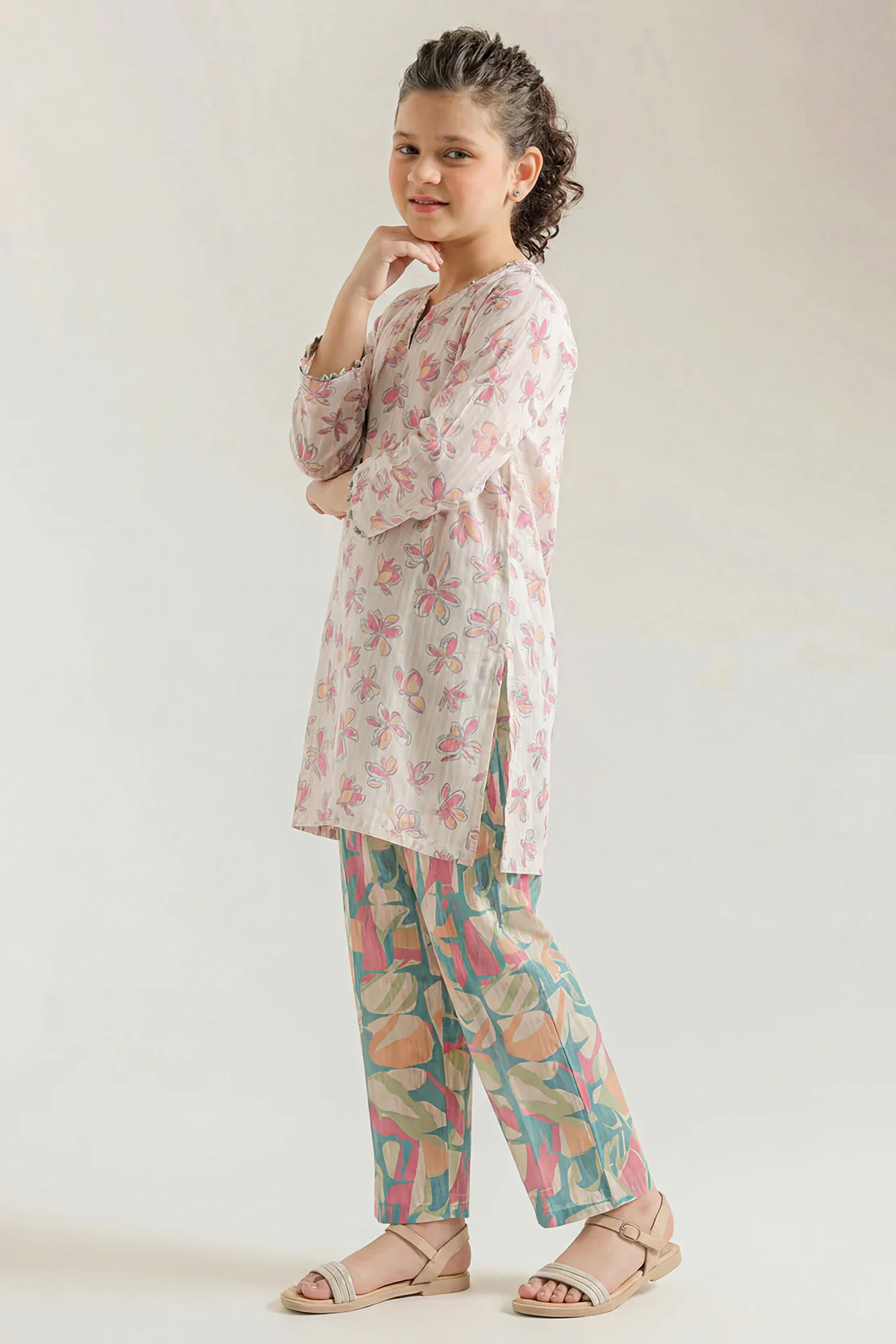 Printed Lawn Stitched 2 Piece (Shirt/Trouser) For Kids - Image 2