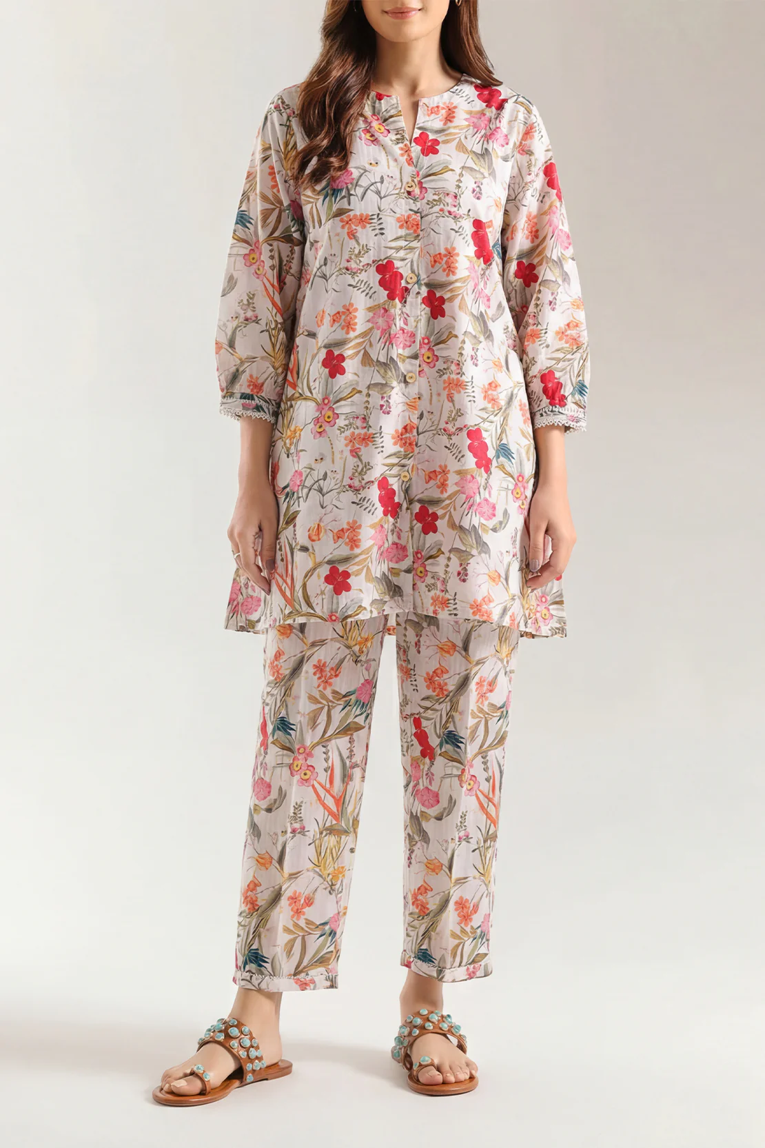 Printed Lawn Stitched 2 Piece (Shirt/Trouser) - Image 2