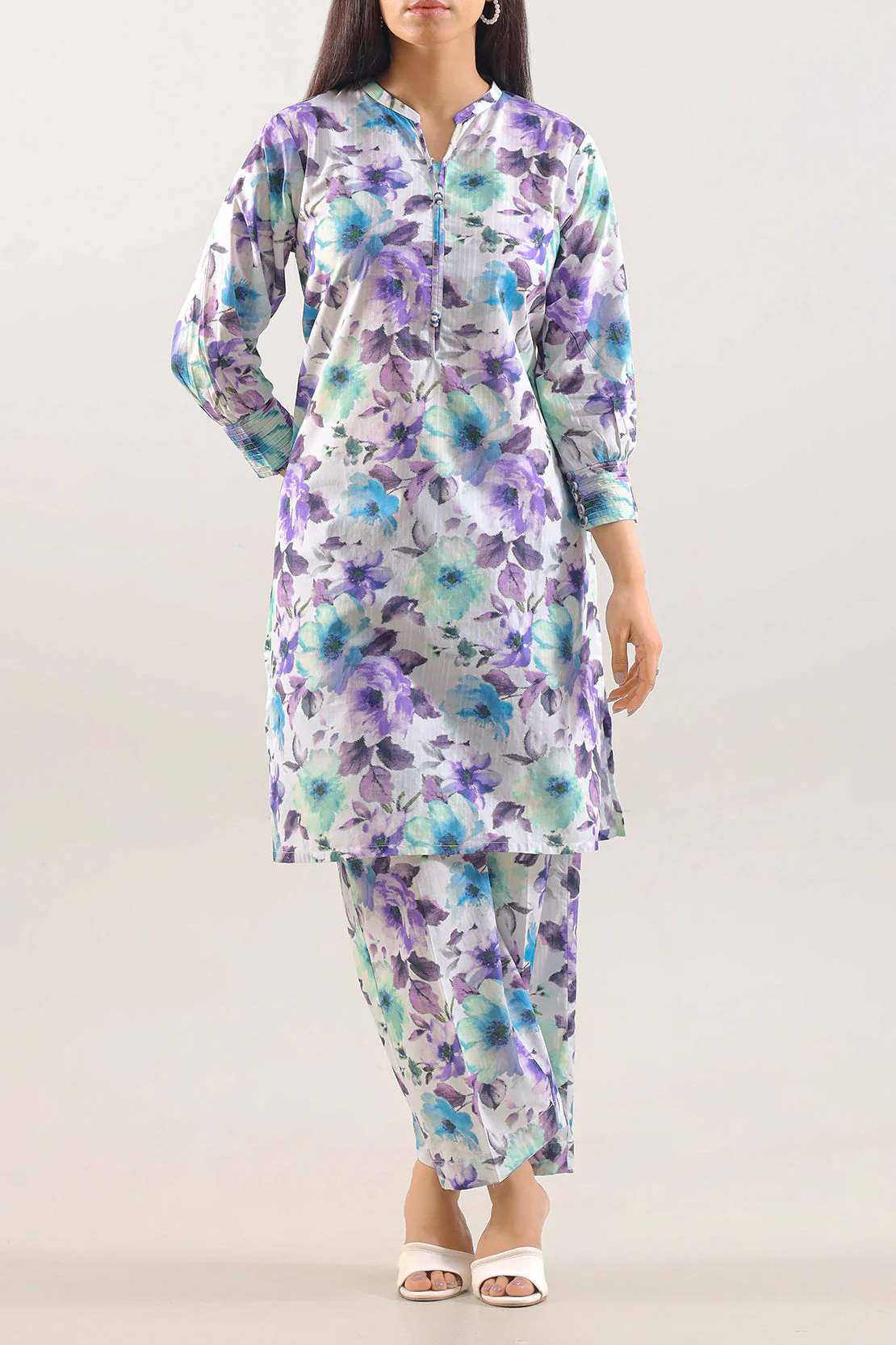 Printed Lawn Stitched 2 Piece (Shirt/Trouser)