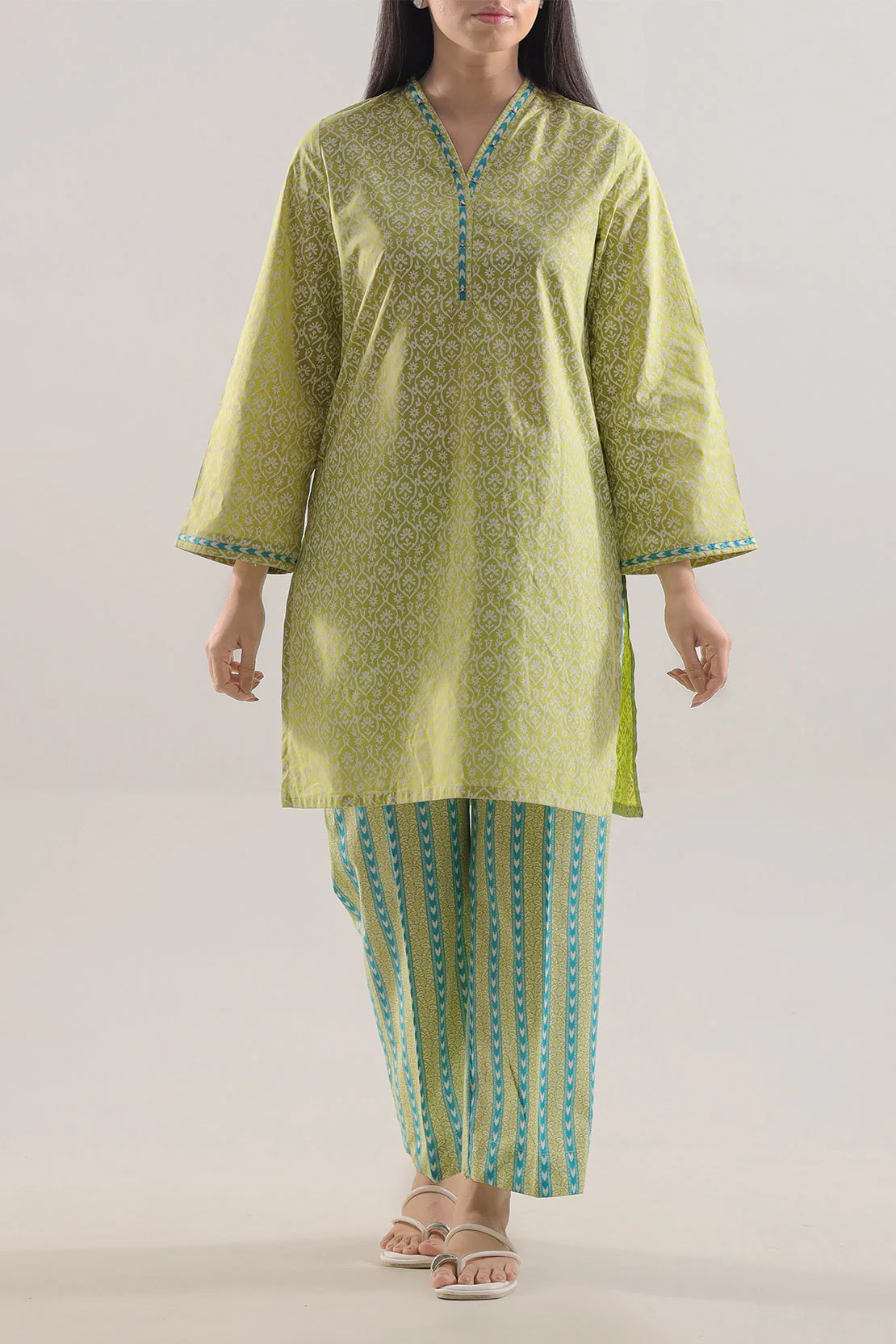 Printed Lawn Stitched 2 Piece (Shirt/Trouser) - Image 3