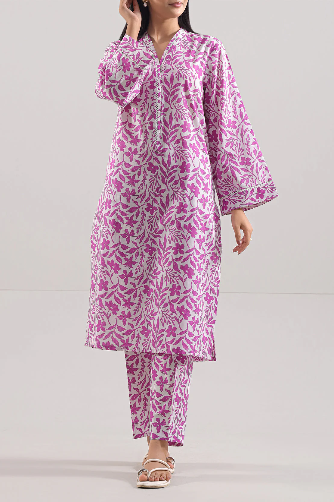 Printed Lawn Stitched 2 Piece (Shirt/Trouser) - Image 3