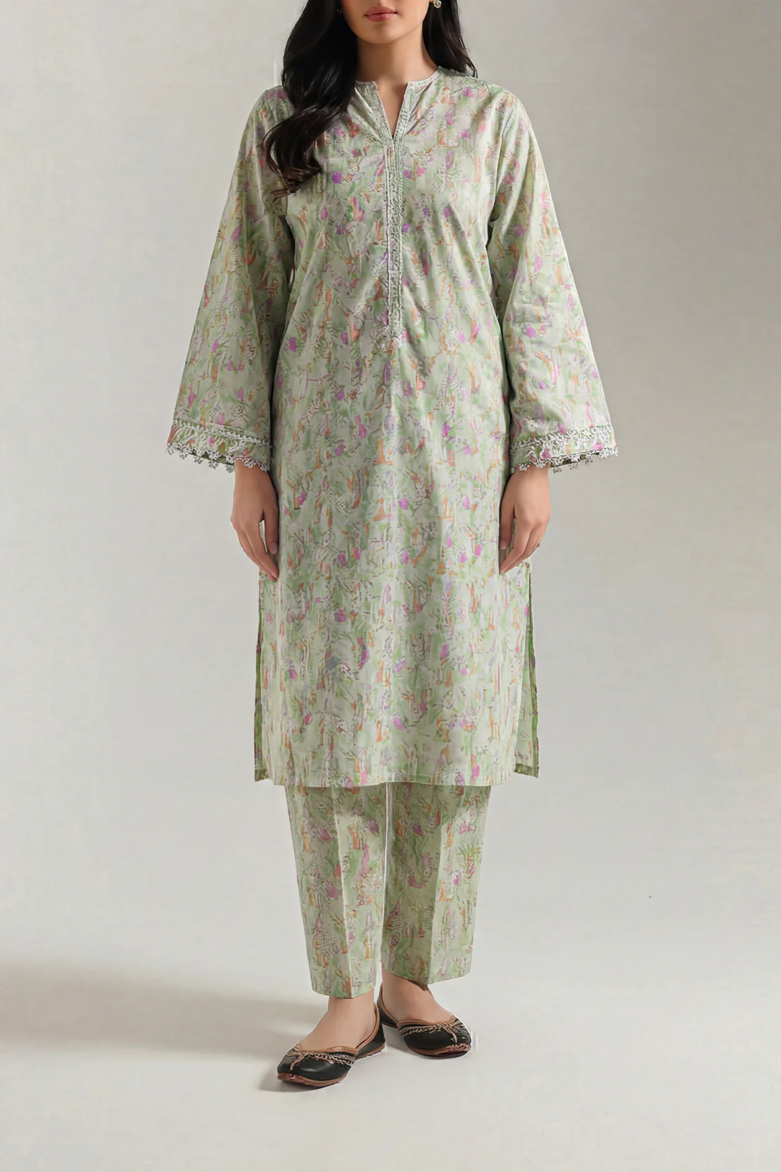 Printed Lawn Stitched 2 Piece (Shirt/Trouser) - Image 2