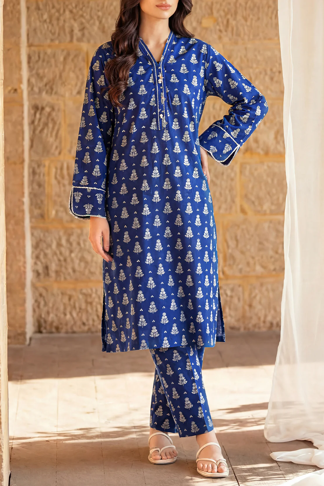Printed Lawn Stitched 2 Piece (Shirt/Trouser) - Image 2