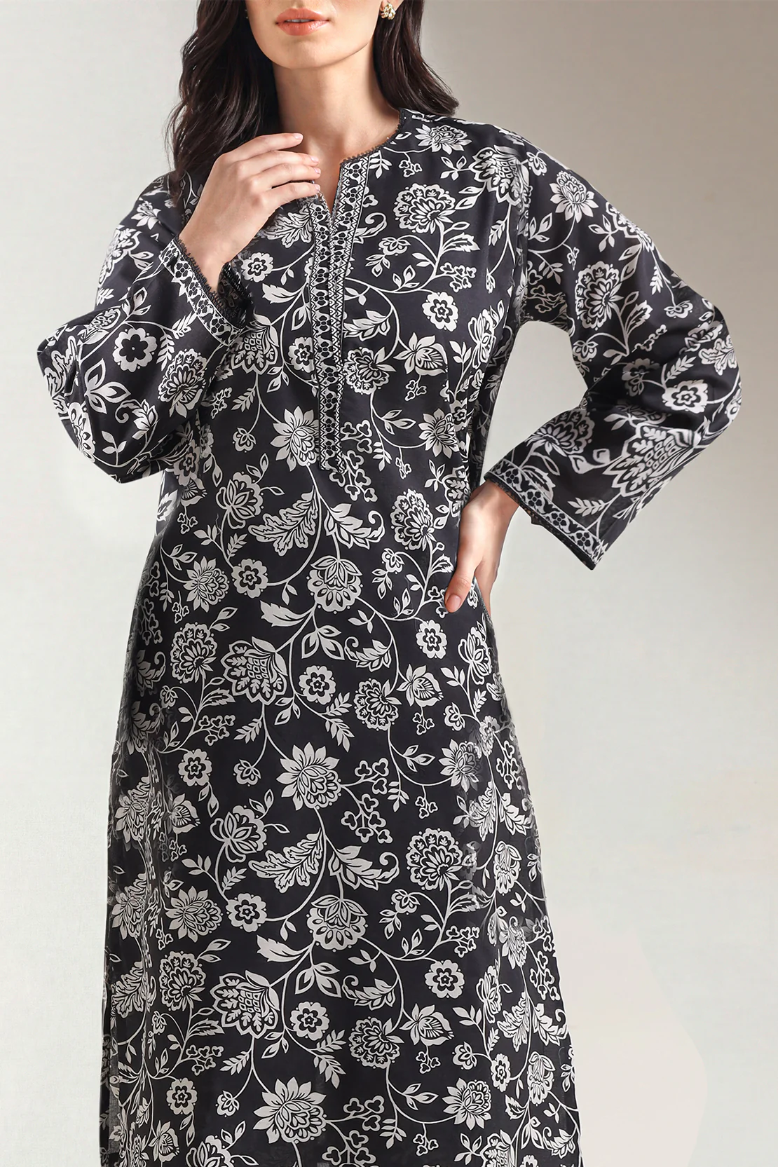 Printed Lawn Stitched 2 Piece (Shirt/Trouser) - Image 2