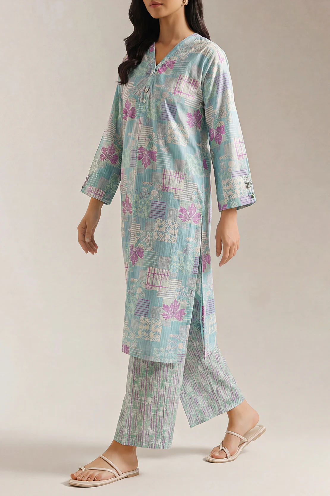 Printed Lawn Stitched 2 Piece (Shirt/Trouser) - Image 2
