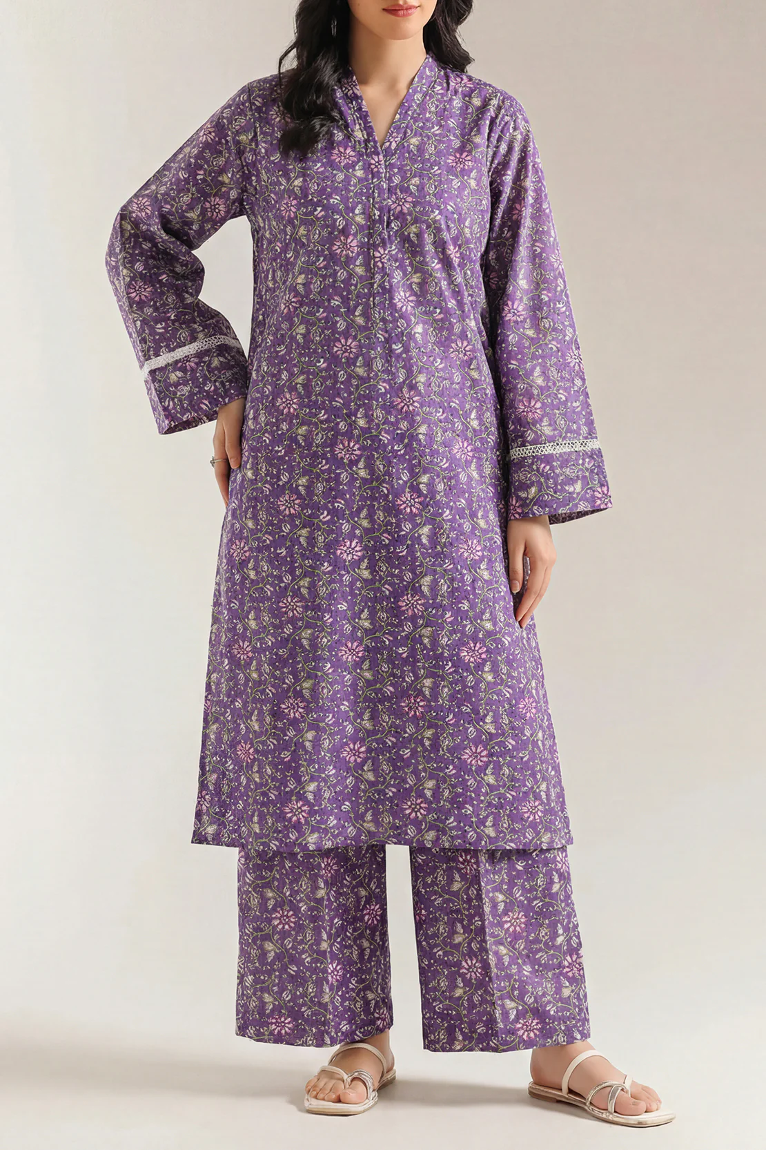 Printed Lawn Stitched 2 Piece (Shirt/Trouser) - Image 2