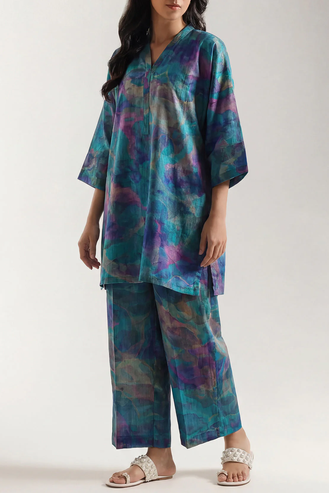 Printed Lawn Stitched 2 Piece (Shirt/Trouser) - Image 2