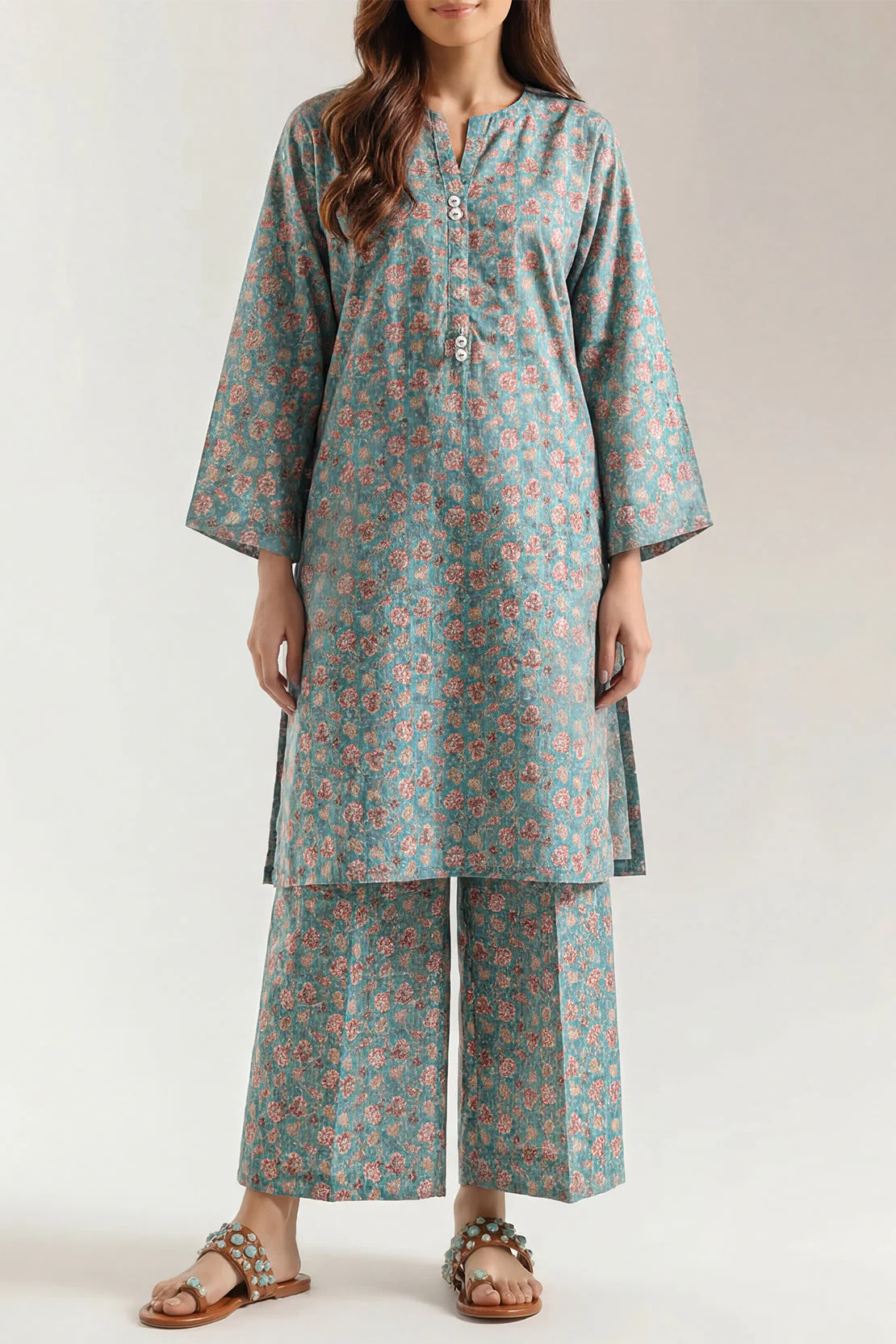 Printed Lawn Stitched 2 Piece (Shirt/Trouser) - Image 2
