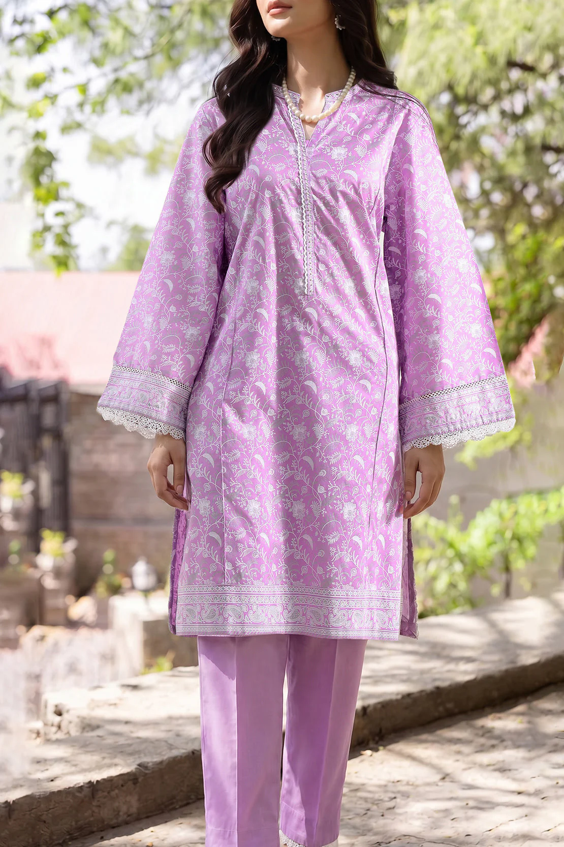 Printed Lawn Stitched 2 Piece (Shirt/Trouser) - Image 2