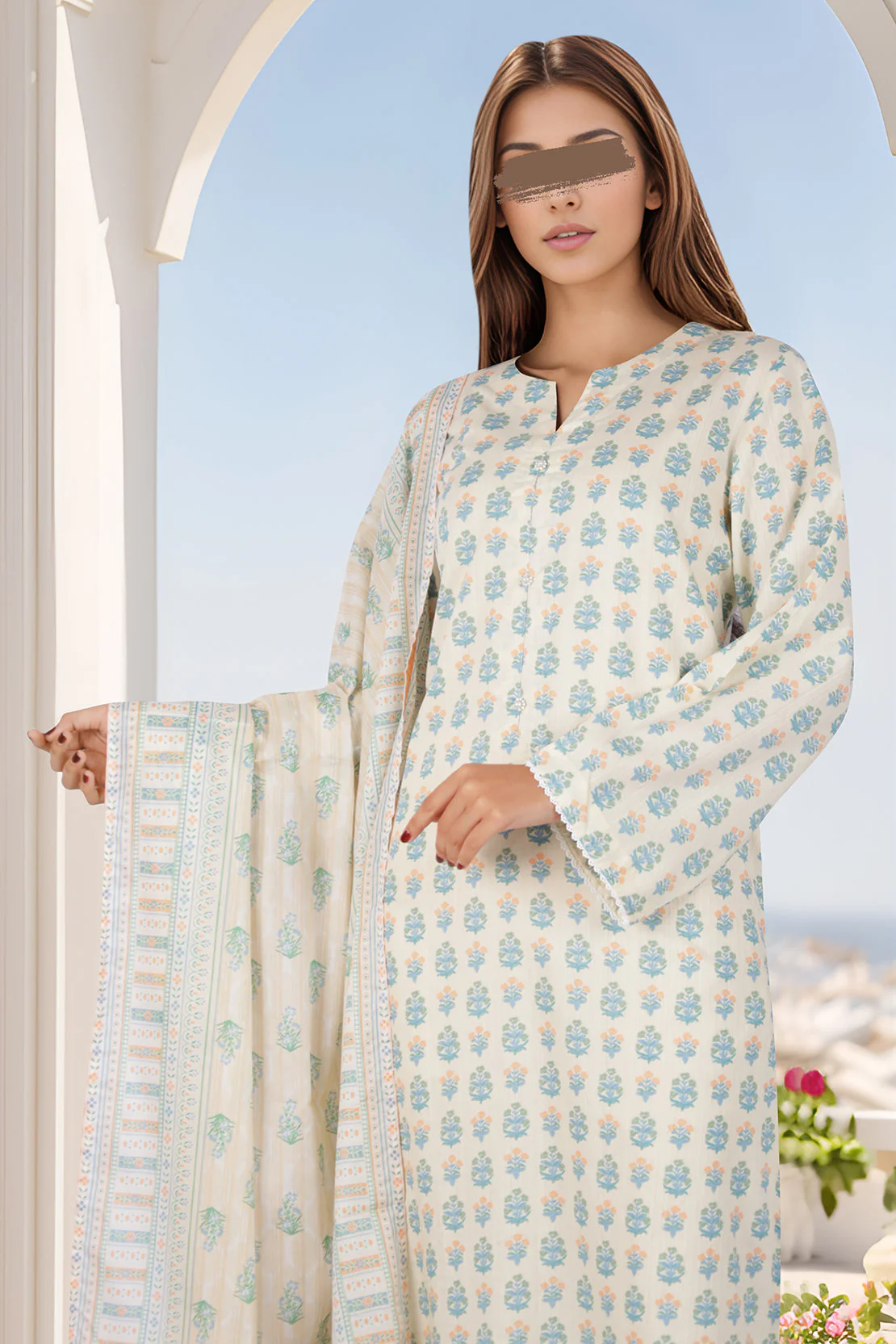 Printed Lawn Stitched 3 Piece - Image 4